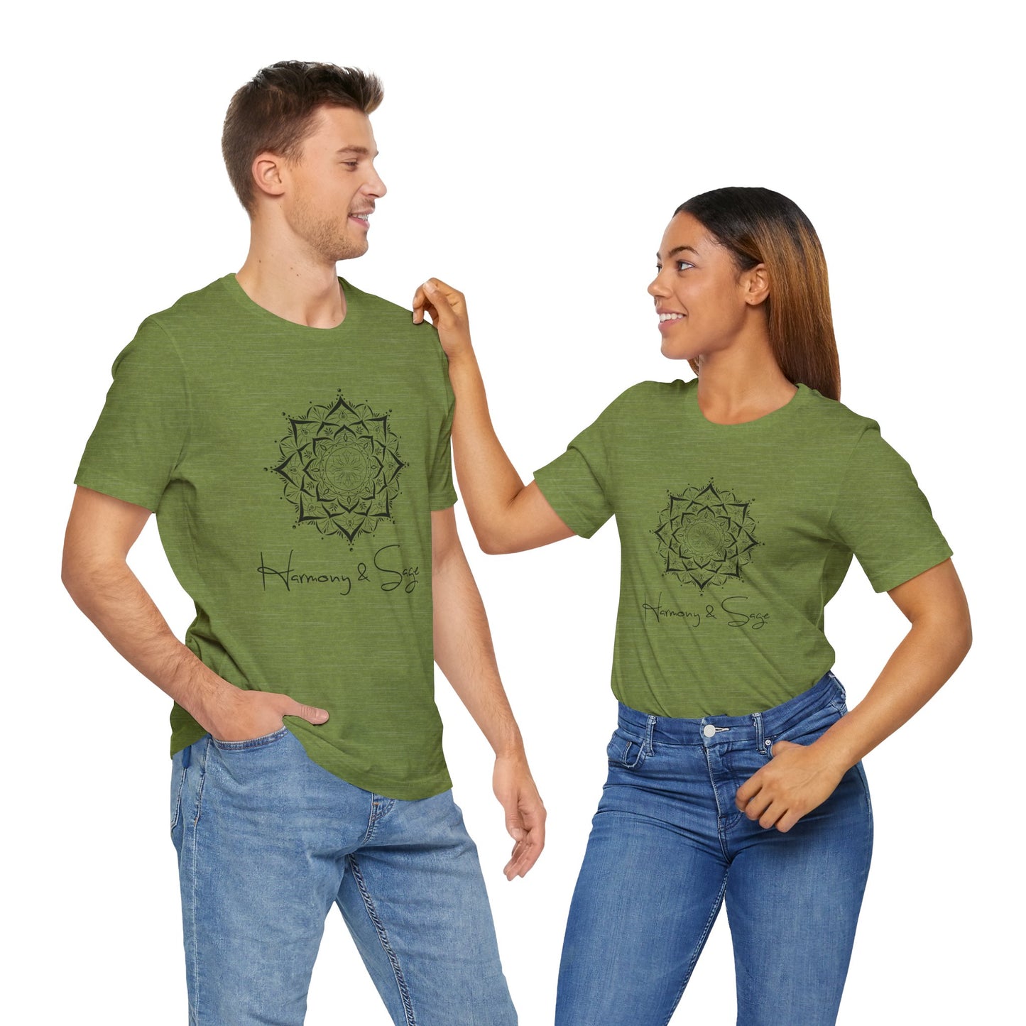 Mandala Harmony Unisex Logo Tee, Boho Style, Spiritual Gift, Meditation Shirt, Yoga Apparel, Casual Wear