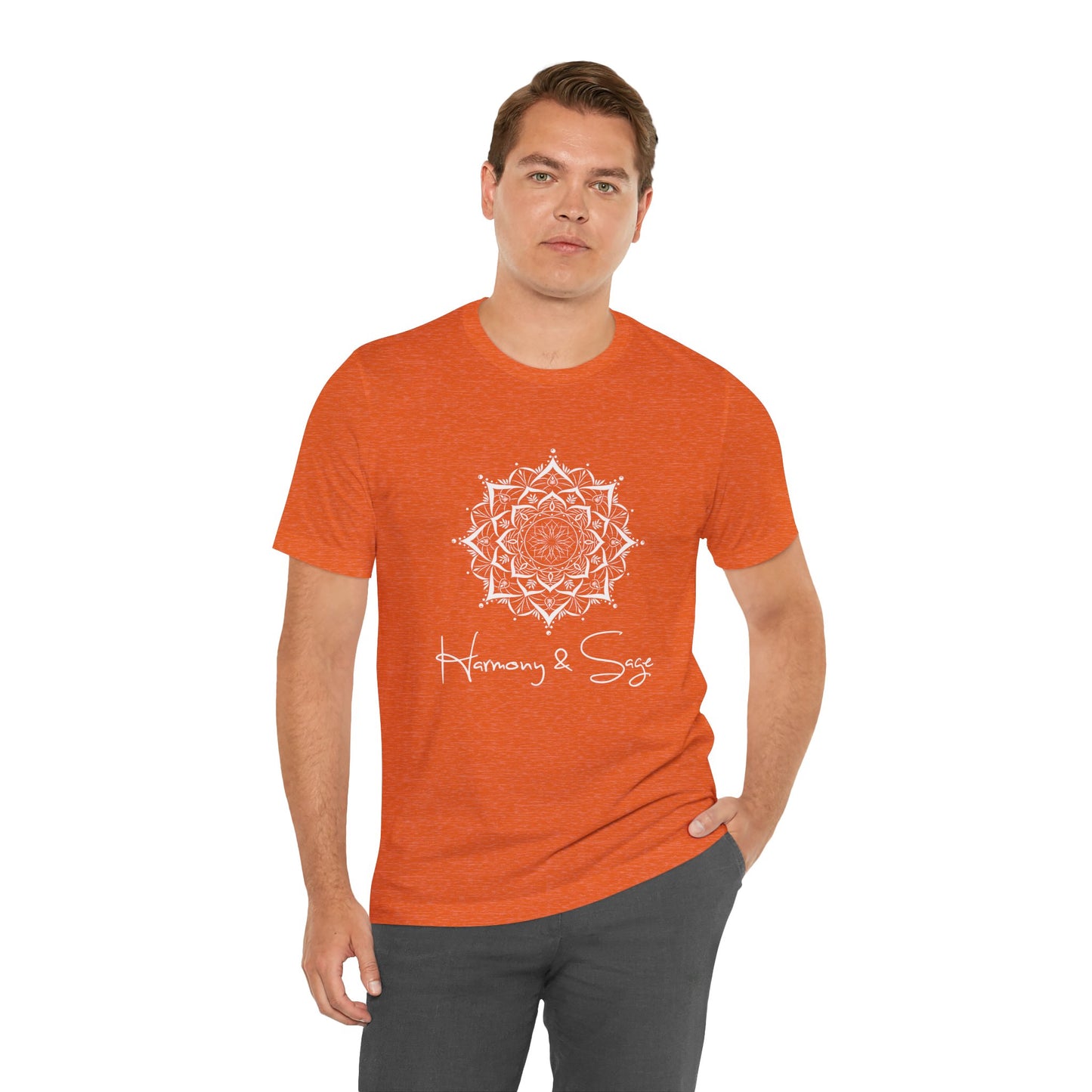 Mandala Harmony Unisex Logo Tee, Boho Style, Spiritual Gift, Meditation Shirt, Yoga Apparel, Casual Wear