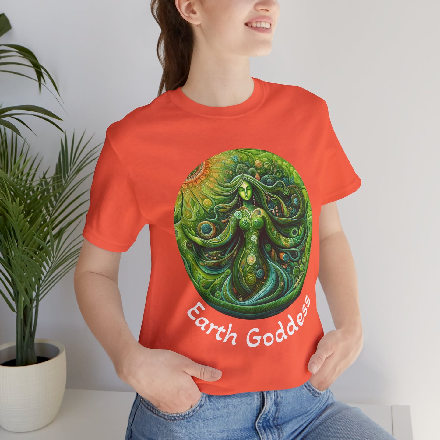 Earth Goddess Unisex Jersey Tee, Eco-Friendly Shirt, Nature Lover Tee, Spiritual Gift, Bohemian Style Top, Earth Day Apparel
