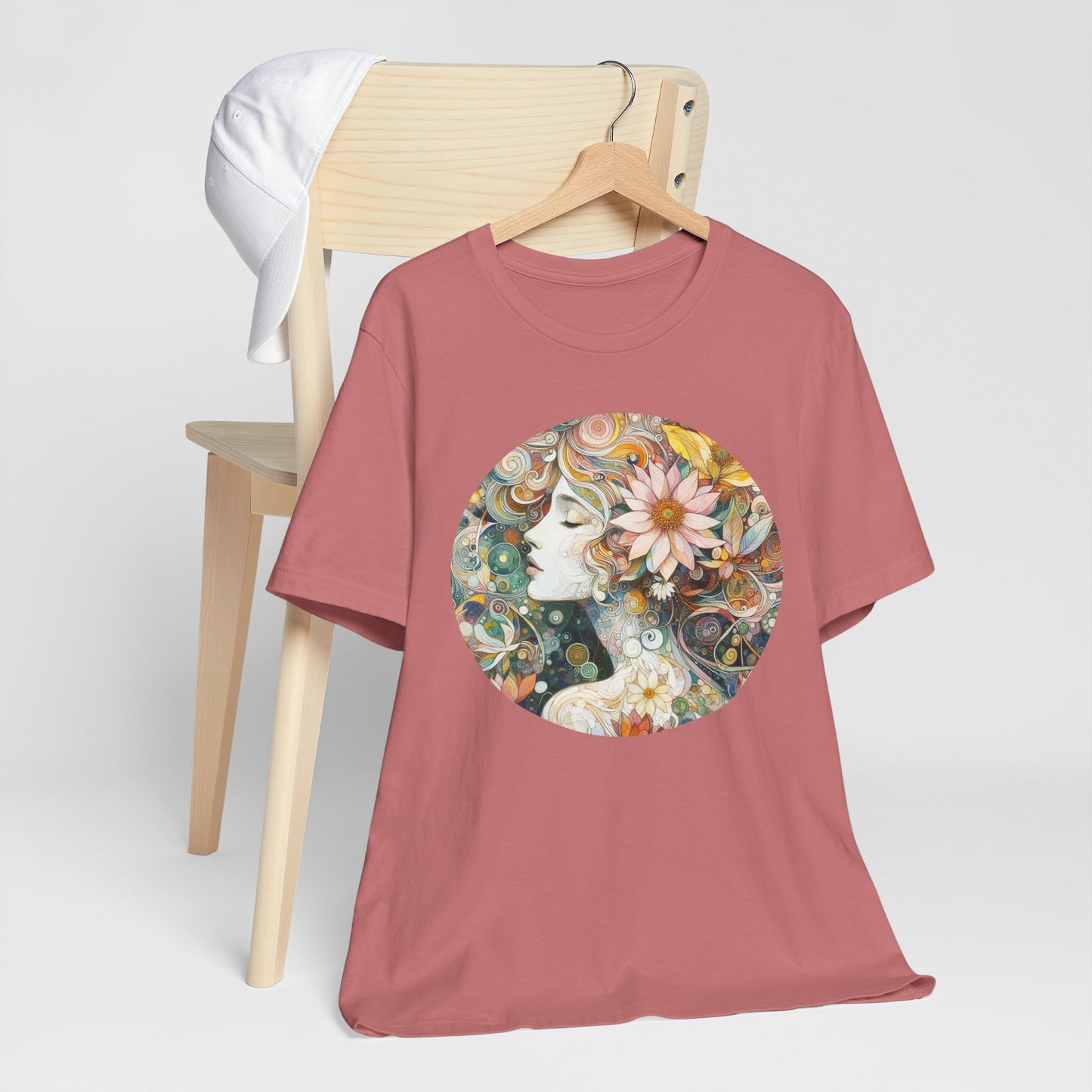 Bohemian Floral Short Sleeve Tee, Relaxed Fit T-Shirt for Women, Cute Gift for Her, Summer Fashion, Casual Vibe Top