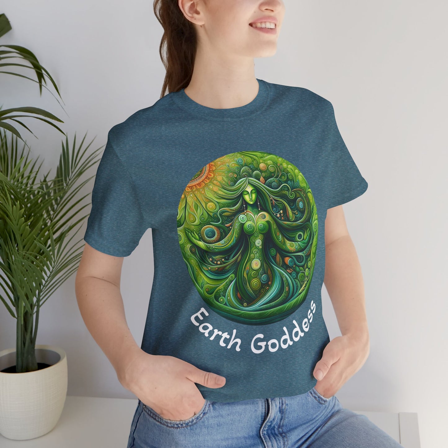 Earth Goddess Unisex Jersey Tee, Eco-Friendly Shirt, Nature Lover Tee, Spiritual Gift, Bohemian Style Top, Earth Day Apparel
