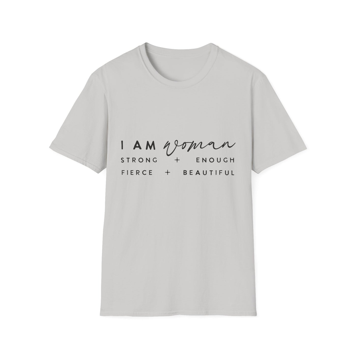 Empowering Woman T-Shirt | I Am Woman Strong + Fierce + Beautiful | Gift for Her, Feminist Apparel, Casual Wear, Motivational Tee