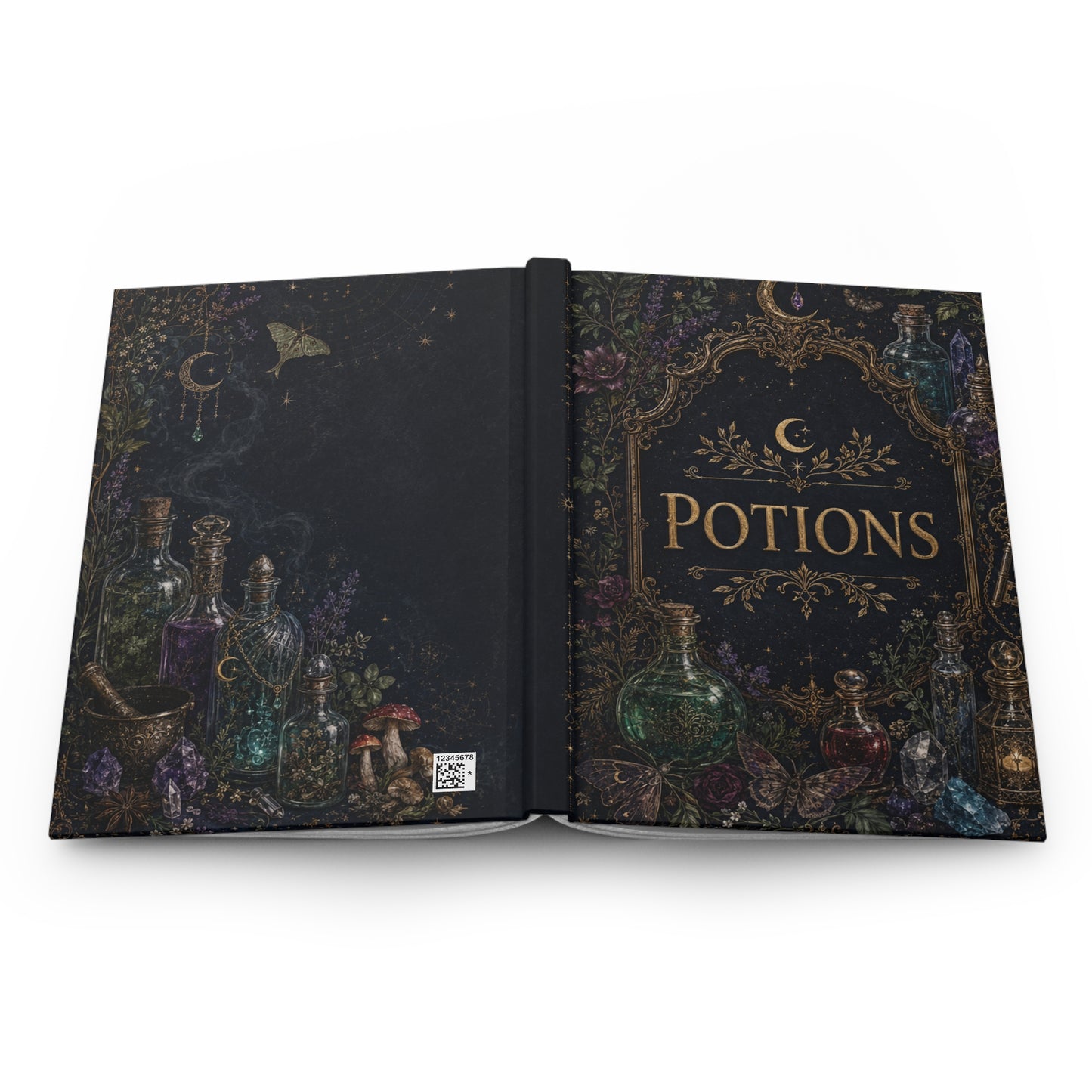 Potions Hardcover Journal — Witchy Apothecary Notebook for Spellwork & Potion Recipes