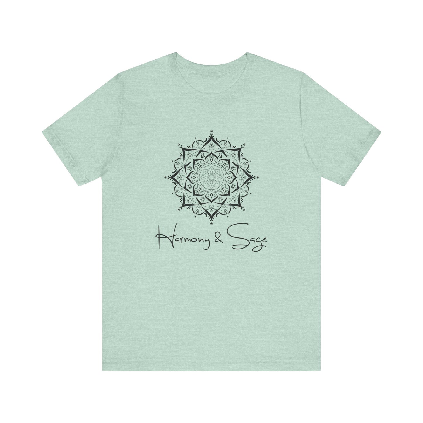 Mandala Harmony Unisex Logo Tee, Boho Style, Spiritual Gift, Meditation Shirt, Yoga Apparel, Casual Wear