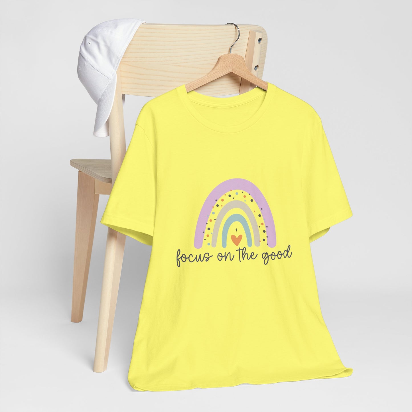 Rainbow Inspirational Tee - Focus on the Good | Positive Vibes T-Shirt, Casual Wear, Gift for Her, Motivational Shirt, Everyday Top