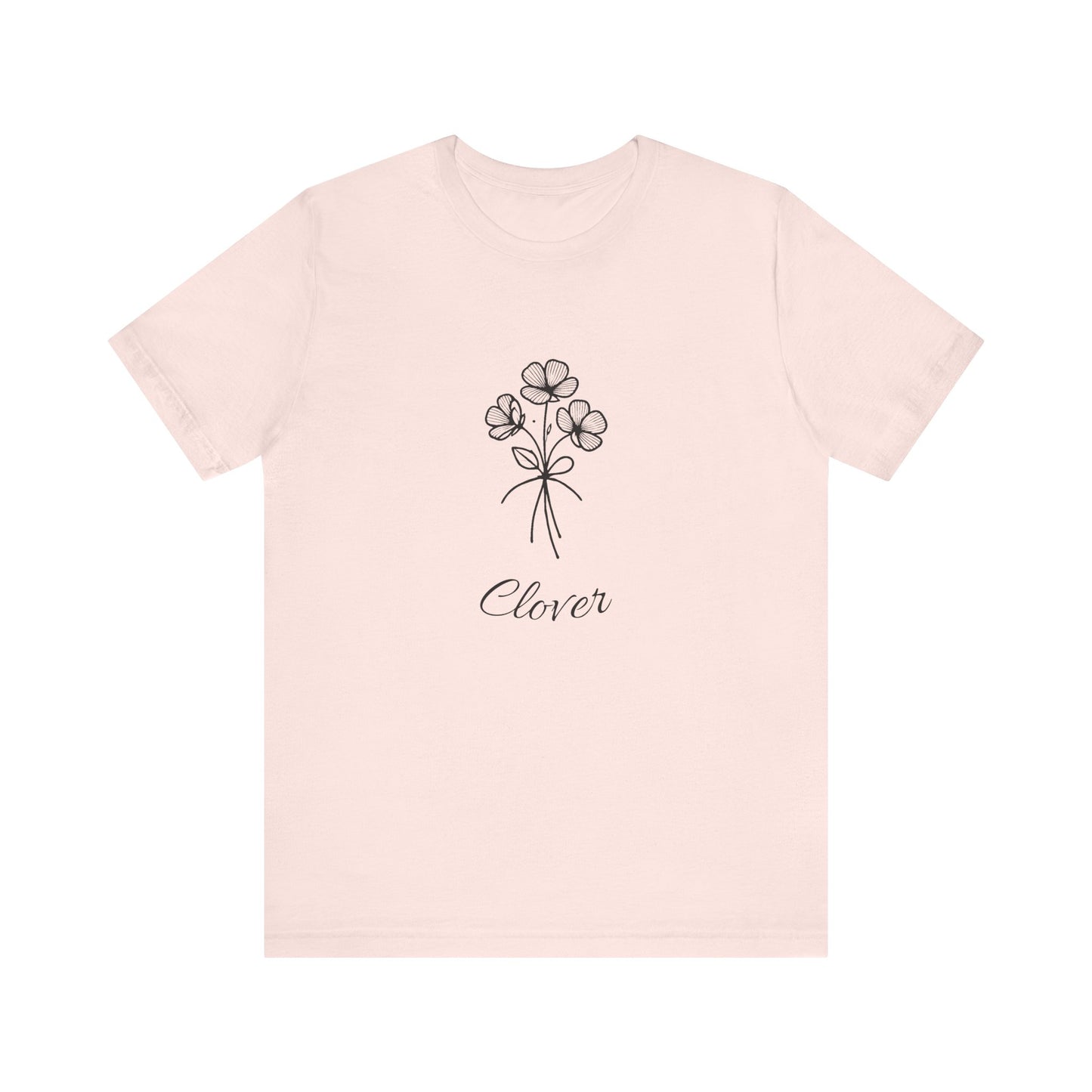 Clover Floral Short Sleeve Tee - Nature Lover Shirt, Casual Wear, Gift for Friends, Cute Tee, Spring Outfit