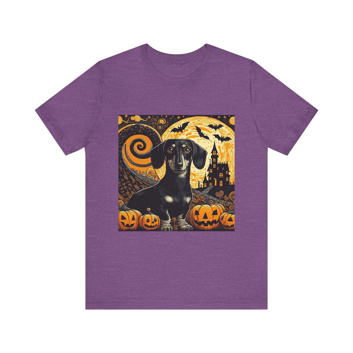 Halloween Dachshund Graphic Tee, Spooky Dog Shirt, Fall T-Shirt, Cute Pet Lover Gift, Unisex Halloween Apparel, Pumpkin Halloween Top