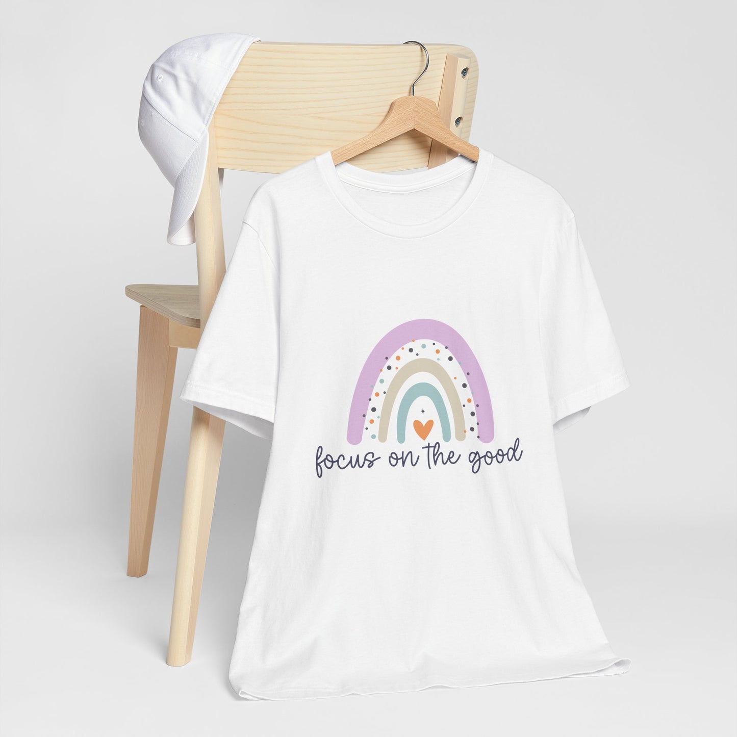 Rainbow Inspirational Tee - Focus on the Good | Positive Vibes T-Shirt, Casual Wear, Gift for Her, Motivational Shirt, Everyday Top