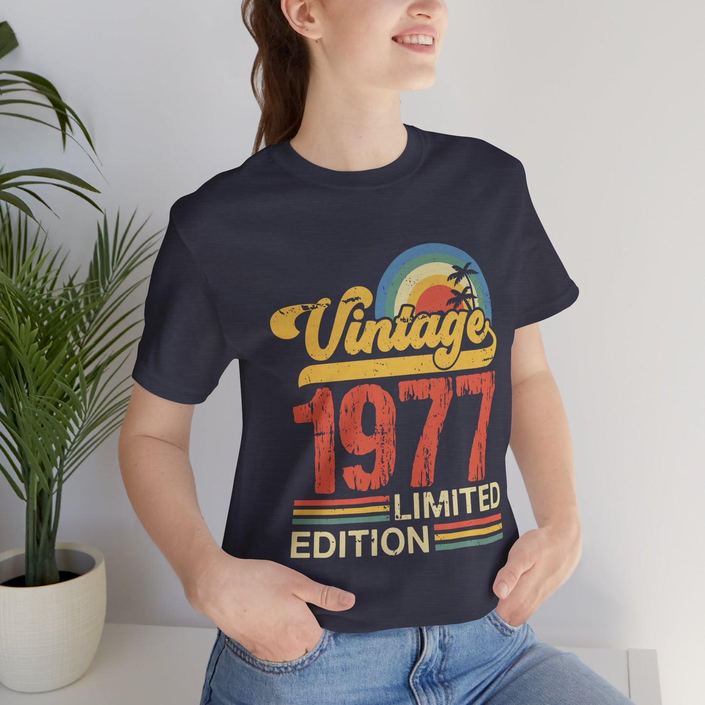Vintage 1977 Limited Edition Tee, Retro T-Shirt, Birthday Gift, Nostalgic Apparel, Casual Wear, Summer Fashion