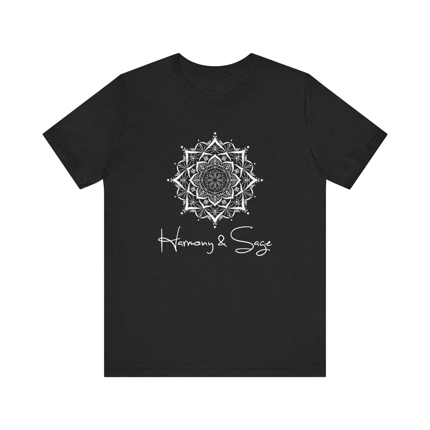 Mandala Harmony Unisex Logo Tee, Boho Style, Spiritual Gift, Meditation Shirt, Yoga Apparel, Casual Wear