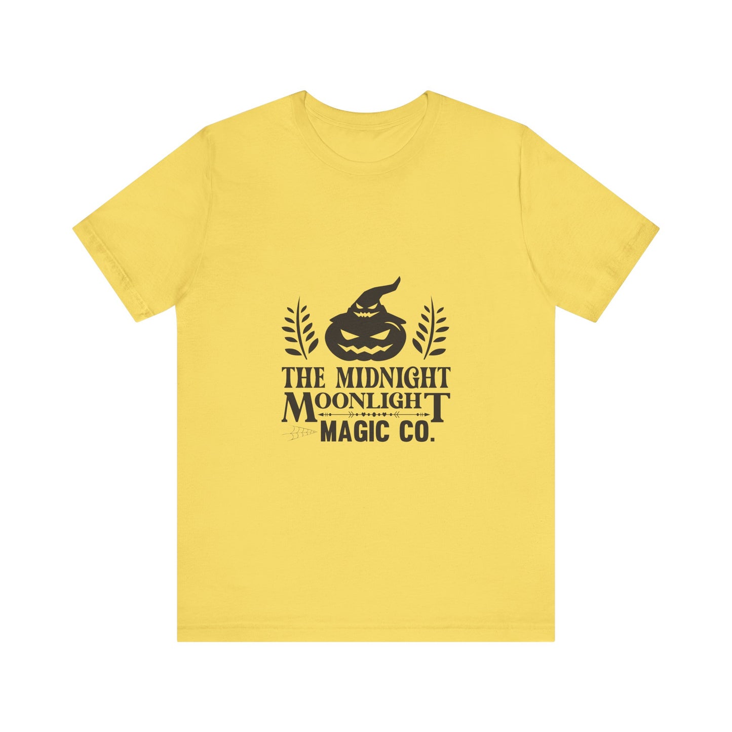 Midnight Moonlight Magic Pumpkin Tee - Unisex Short Sleeve T-Shirt for Halloween Fun