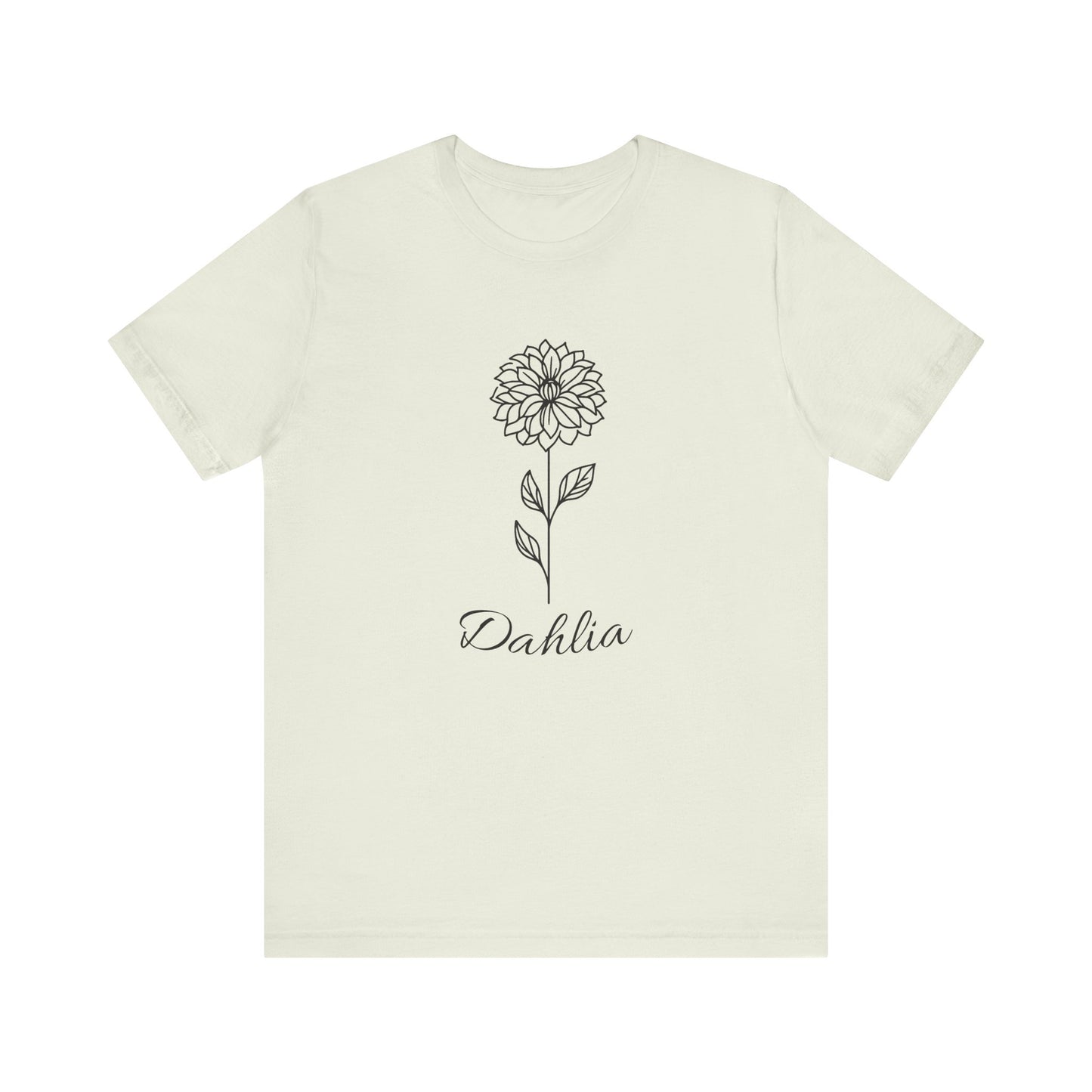 Floral Graphic Tee: Hand-Drawn Dahlia T-Shirt, Nature Lover Gift, Casual Wear, Spring Fashion, Botanical Art Style