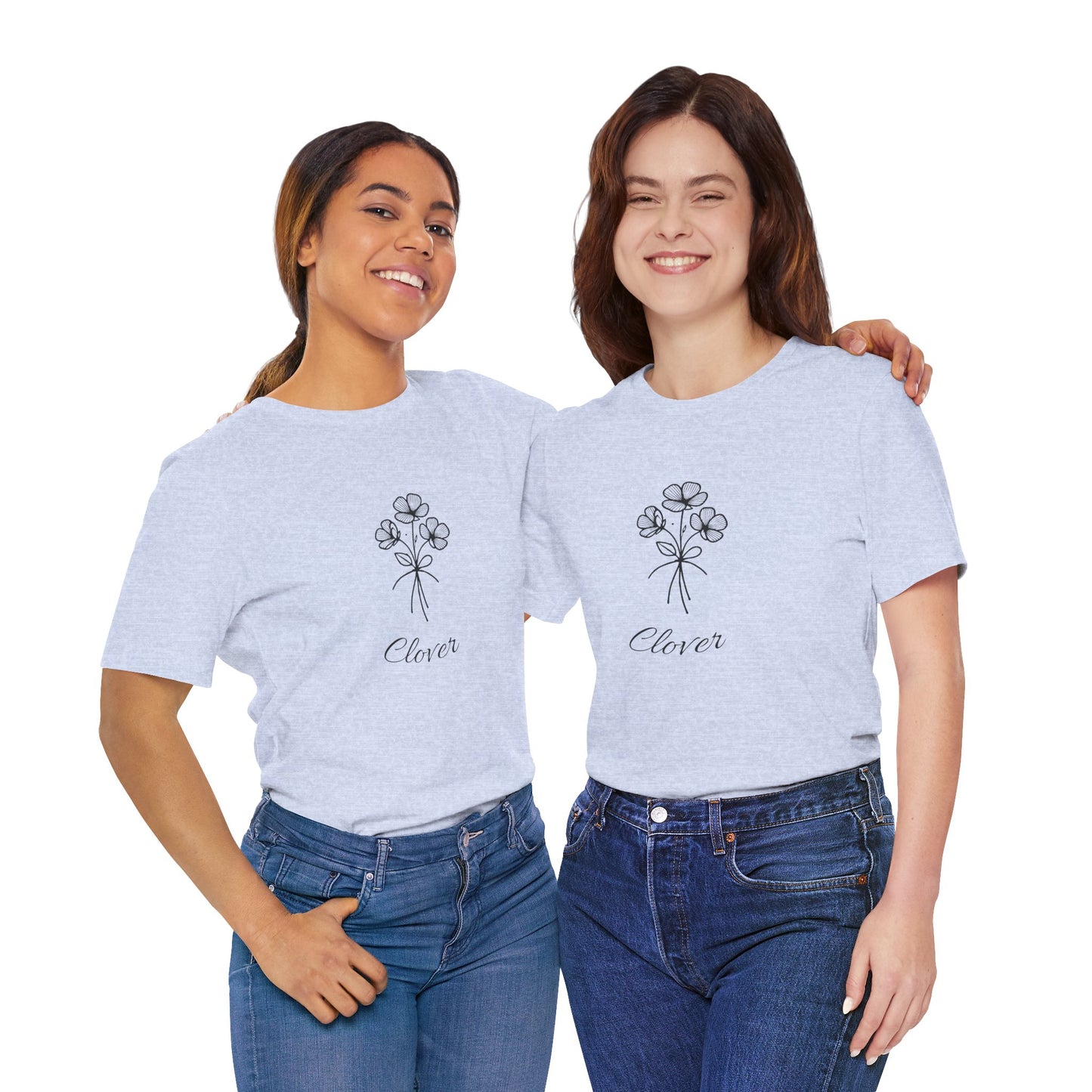 Clover Floral Short Sleeve Tee - Nature Lover Shirt, Casual Wear, Gift for Friends, Cute Tee, Spring Outfit