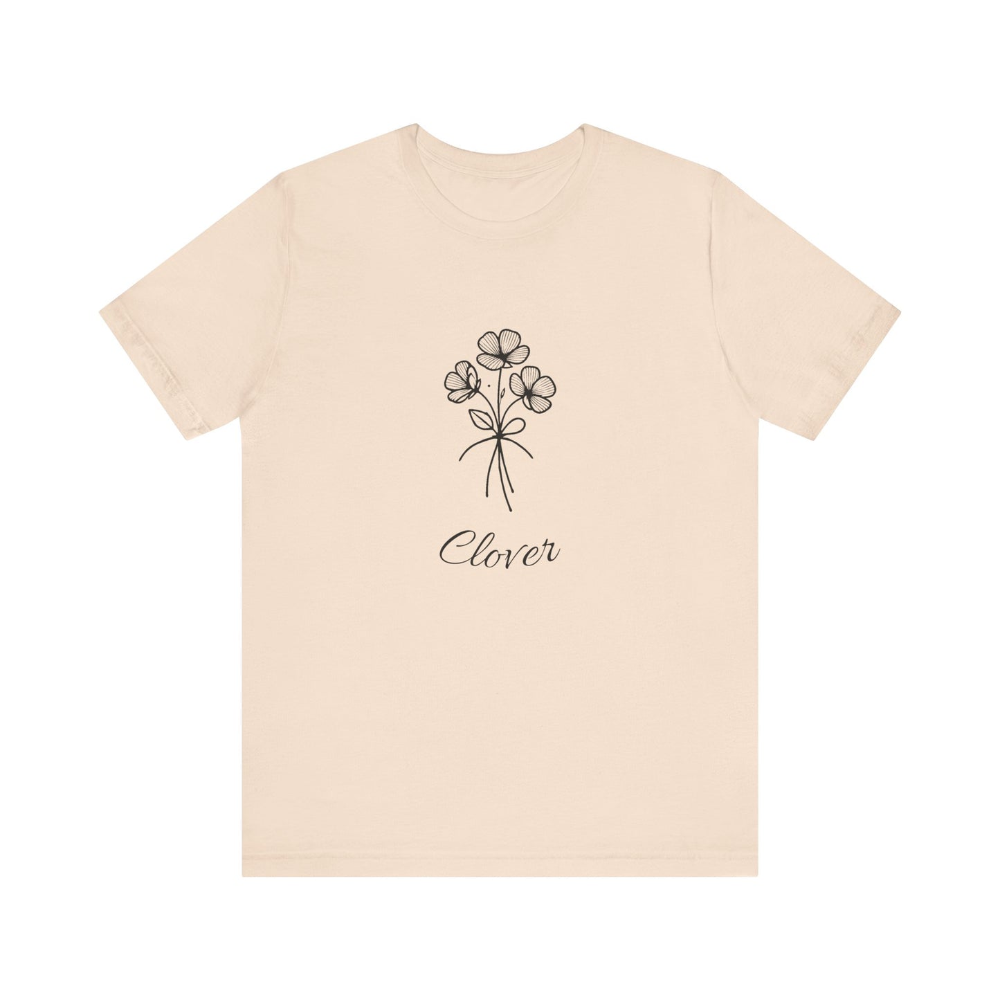 Clover Floral Short Sleeve Tee - Nature Lover Shirt, Casual Wear, Gift for Friends, Cute Tee, Spring Outfit
