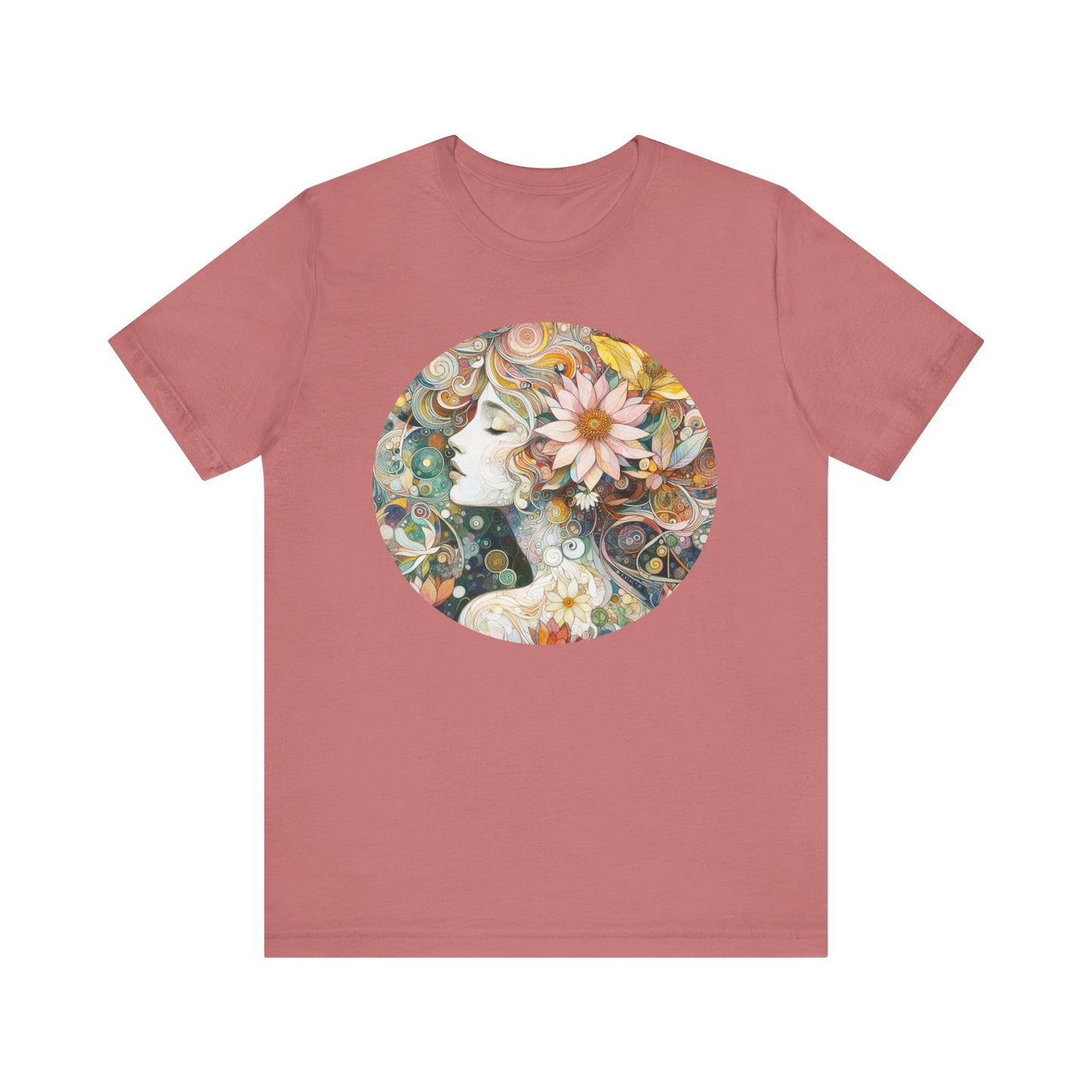 Bohemian Floral Short Sleeve Tee, Relaxed Fit T-Shirt for Women, Cute Gift for Her, Summer Fashion, Casual Vibe Top