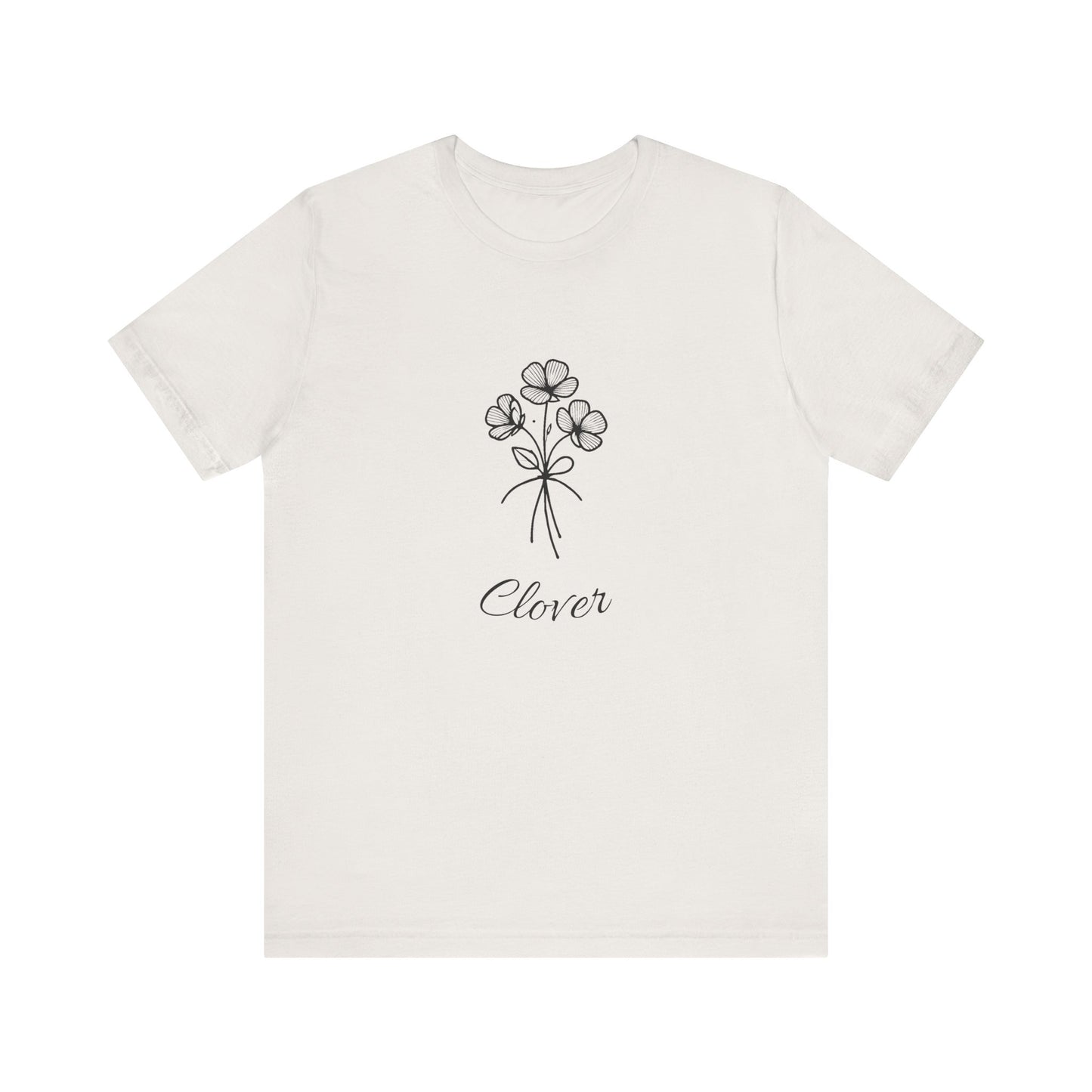 Clover Floral Short Sleeve Tee - Nature Lover Shirt, Casual Wear, Gift for Friends, Cute Tee, Spring Outfit