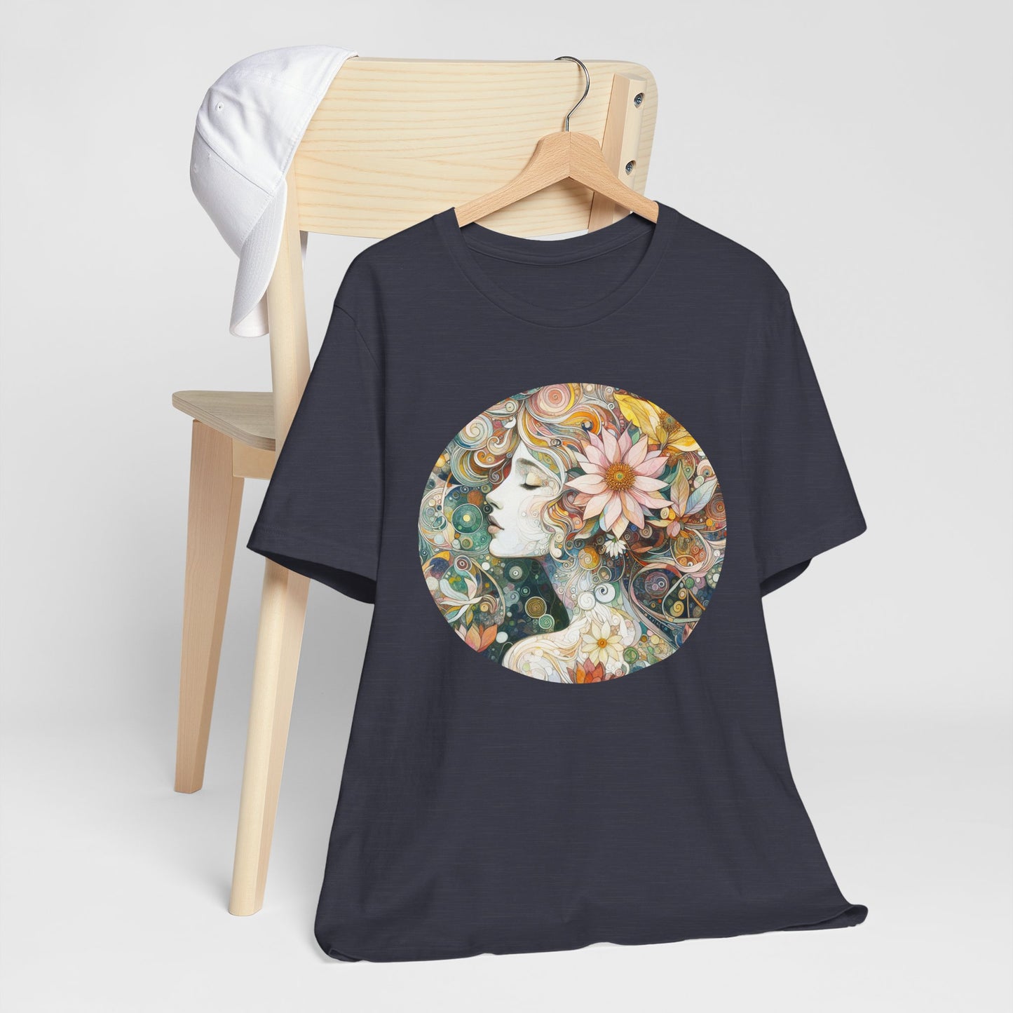 Bohemian Floral Short Sleeve Tee, Relaxed Fit T-Shirt for Women, Cute Gift for Her, Summer Fashion, Casual Vibe Top
