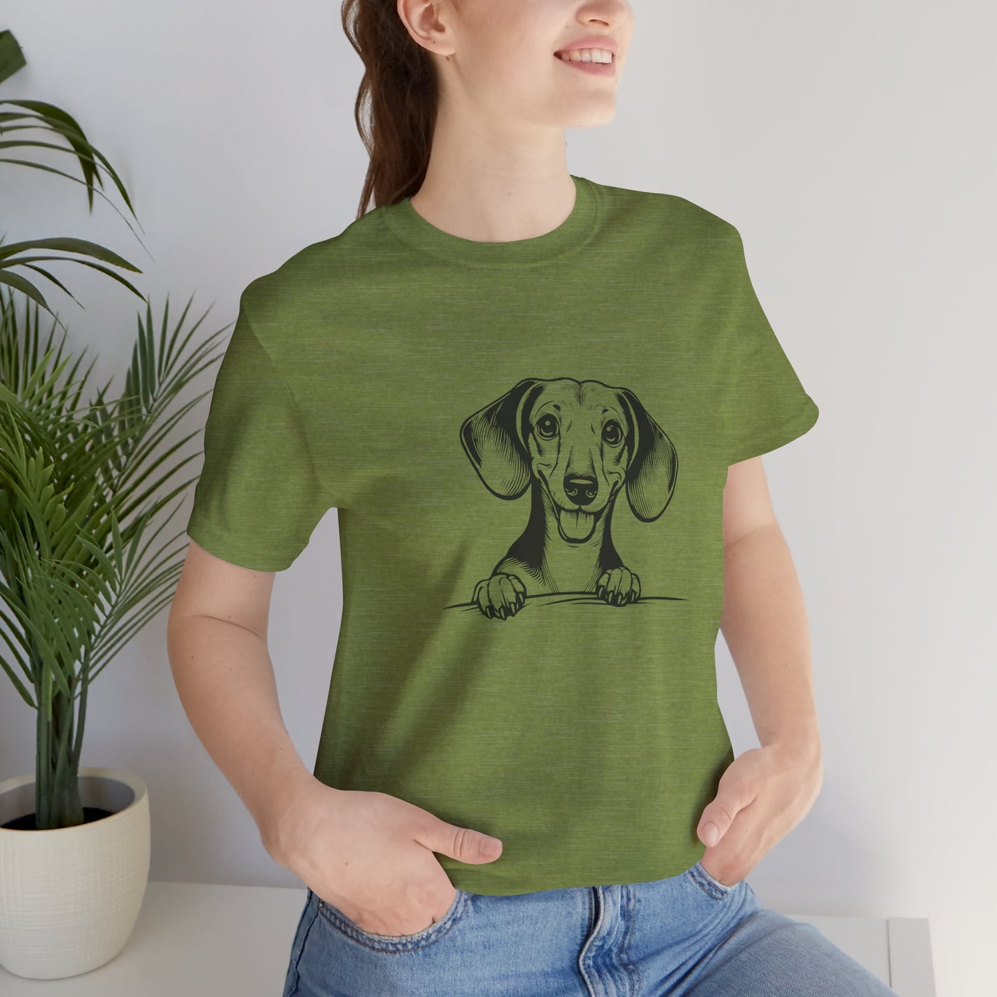 Adorable Dachshund Graphic Tee - Cute Dog Lover Shirt, Pet Owner Gift, Animal Lover Apparel, Casual Everyday Wear, Perfect for Birthdays