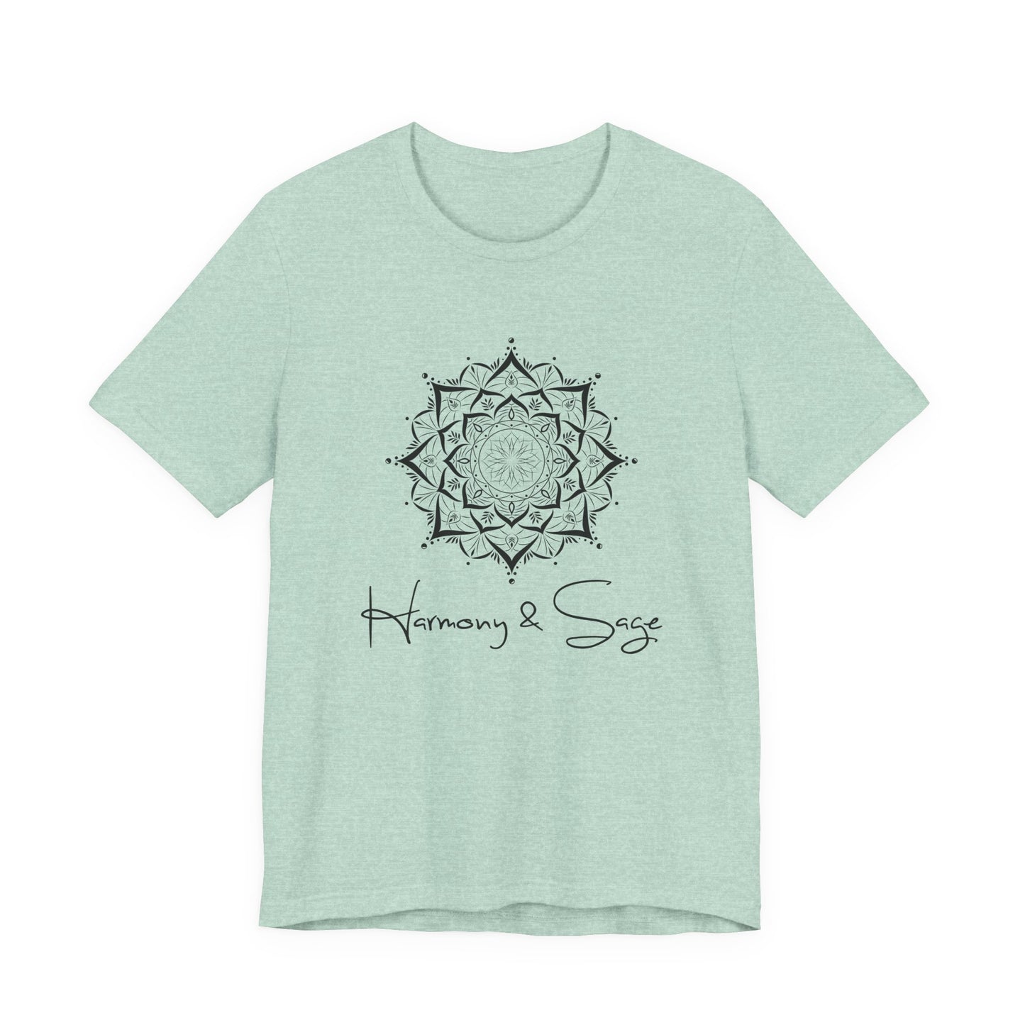 Mandala Harmony Unisex Logo Tee, Boho Style, Spiritual Gift, Meditation Shirt, Yoga Apparel, Casual Wear