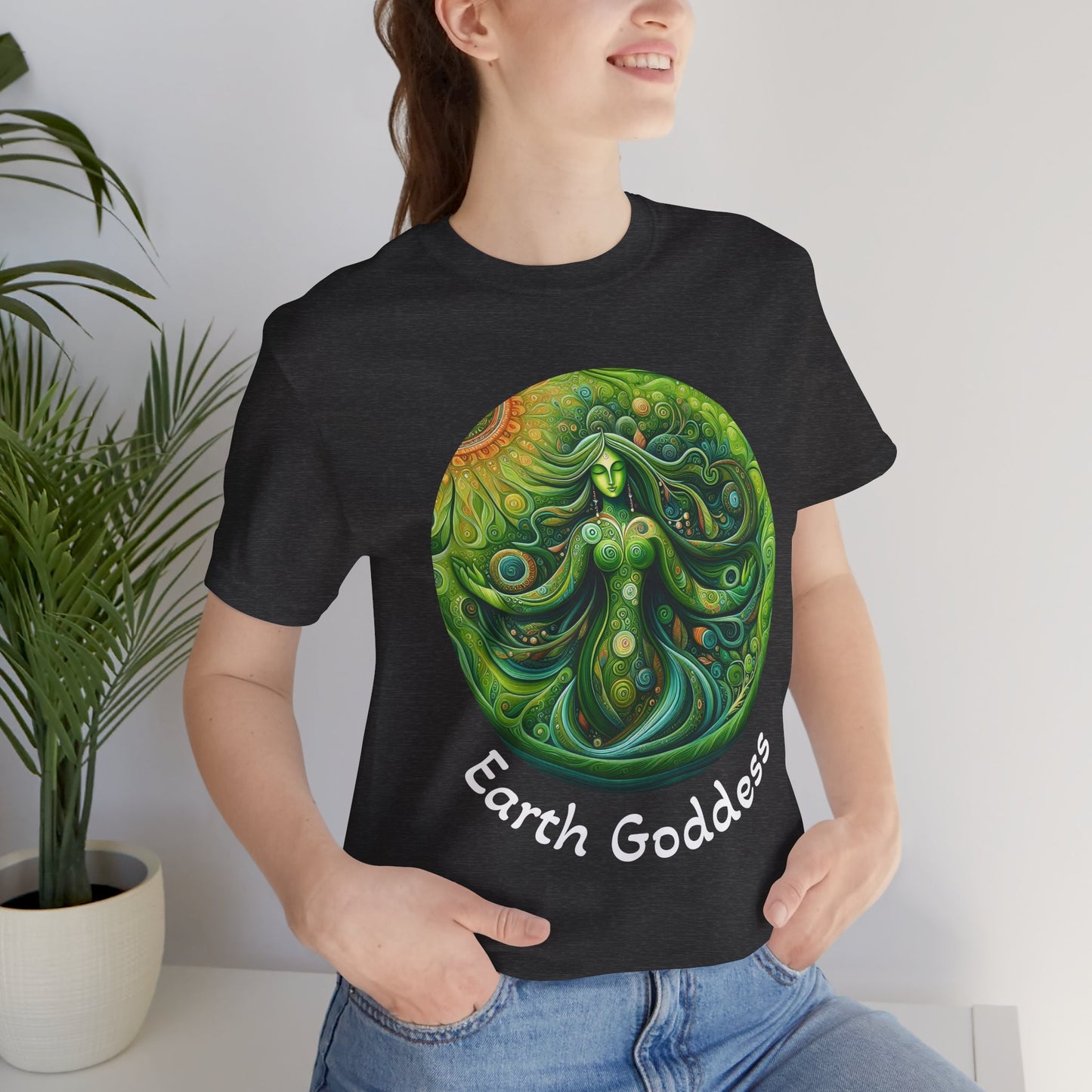 Earth Goddess Unisex Jersey Tee, Eco-Friendly Shirt, Nature Lover Tee, Spiritual Gift, Bohemian Style Top, Earth Day Apparel