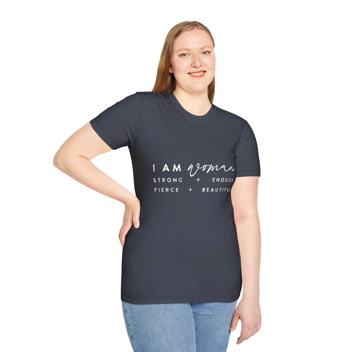 Empowering Woman T-Shirt | I Am Woman Strong + Fierce + Beautiful | Gift for Her, Feminist Apparel, Casual Wear, Motivational Tee