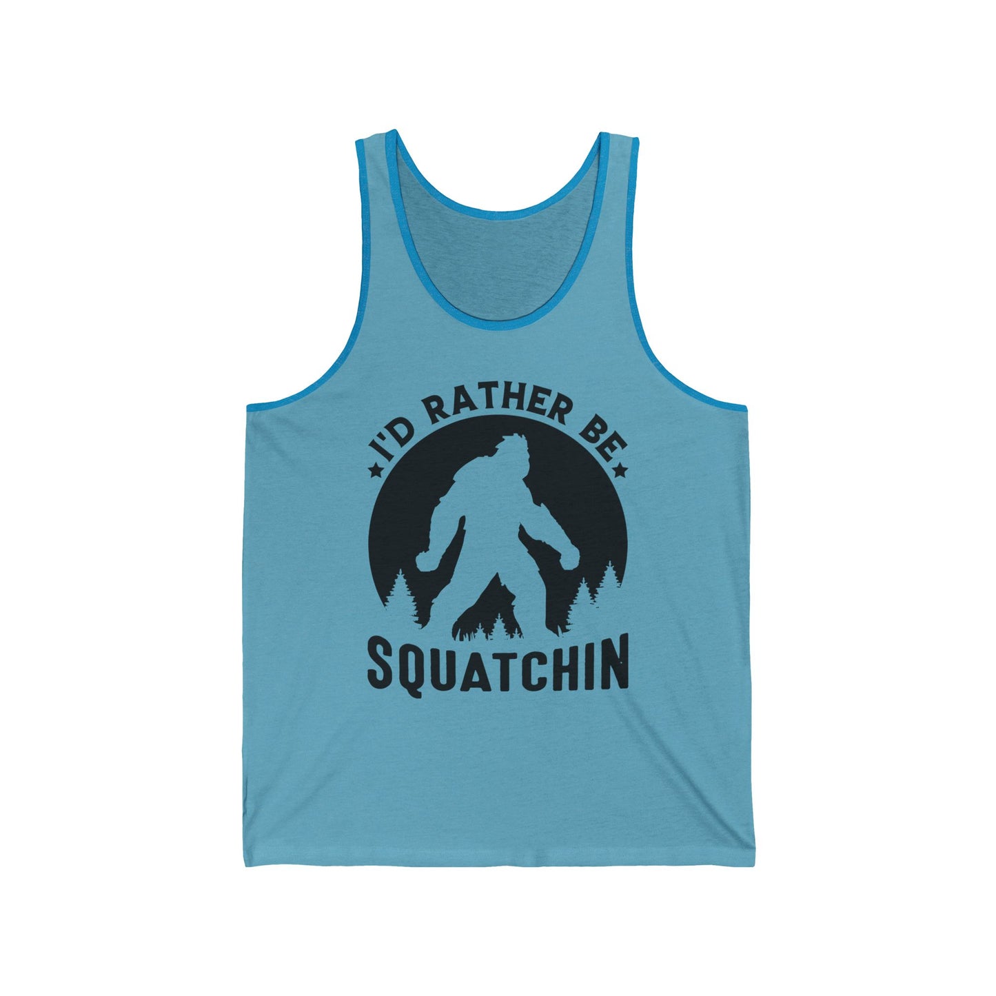 I'd Rather Be Squatchin' Unisex Jersey Tank | Funny Bigfoot Lovers Apparel, Outdoor Clothing, Summer Gift, Casual Wear, Adventure Tank