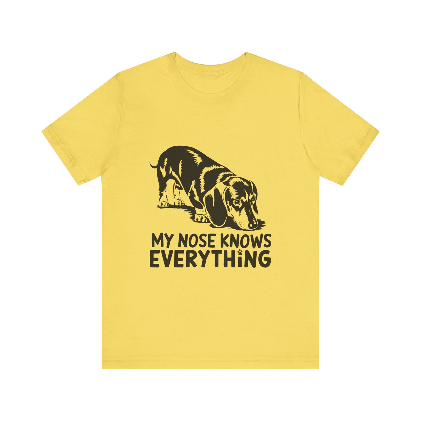 Cute Dog-Themed Tee for Pet Lovers, Casual T-Shirt for Animal Lovers, Gift for Dog Owners, My Nose Knows Everything Shirt