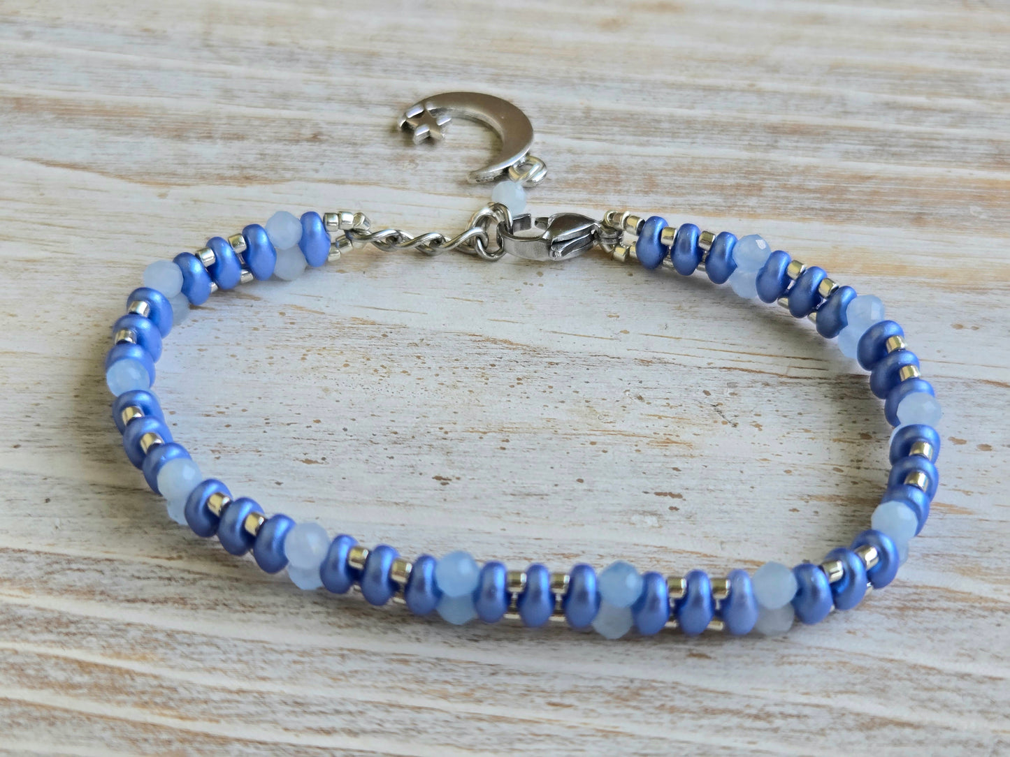 Aquamarine Handbeaded Healing Bracelet