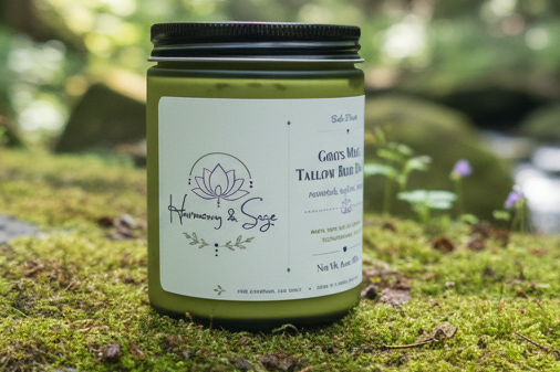 Goats Milk & Tallow Body Butter, Moisturizing Butter, Cream, Whipped Body Butter 6 OZ