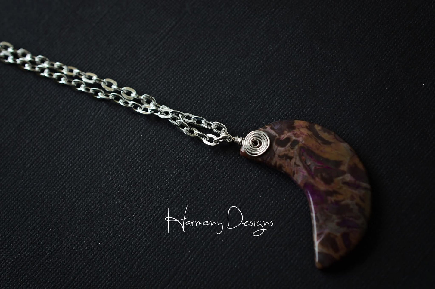 Agate Moon Necklace, Clearance