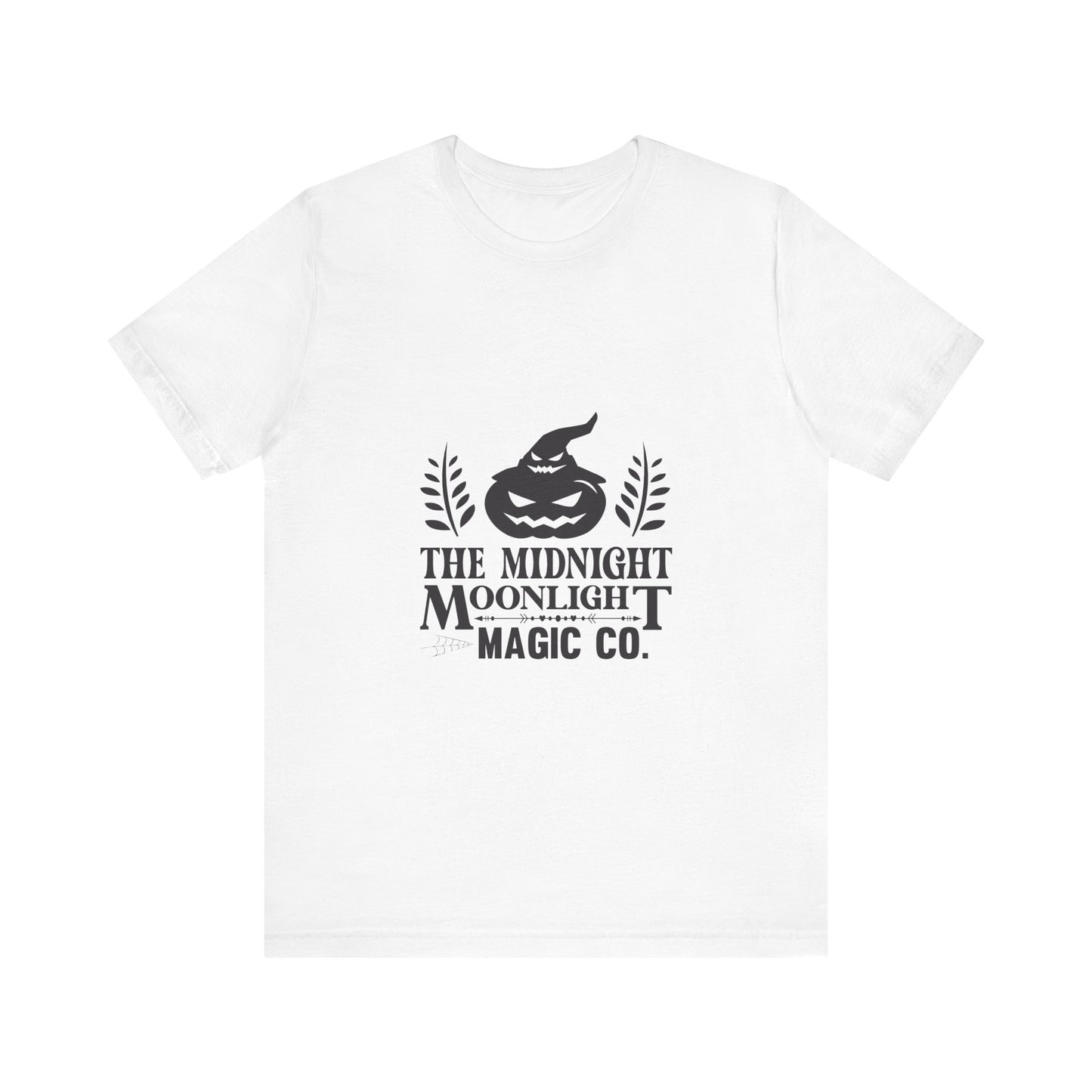 Midnight Moonlight Magic Pumpkin Tee - Unisex Short Sleeve T-Shirt for Halloween Fun