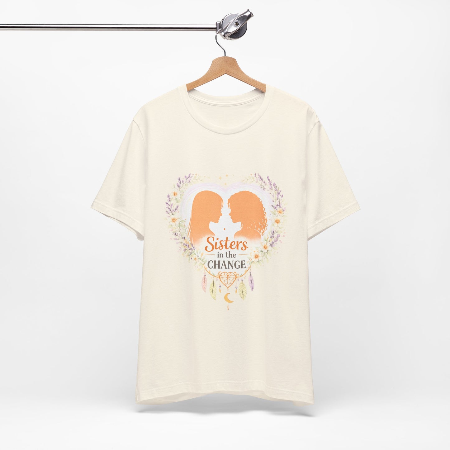 Sisters in the Change T-Shirt — Heart Silhouette Sisterhood Tee, Menopause Support Shirt
