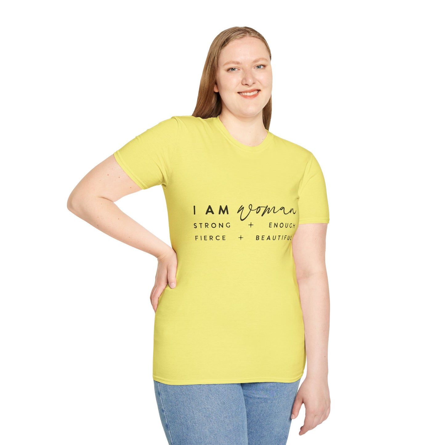Empowering Woman T-Shirt | I Am Woman Strong + Fierce + Beautiful | Gift for Her, Feminist Apparel, Casual Wear, Motivational Tee