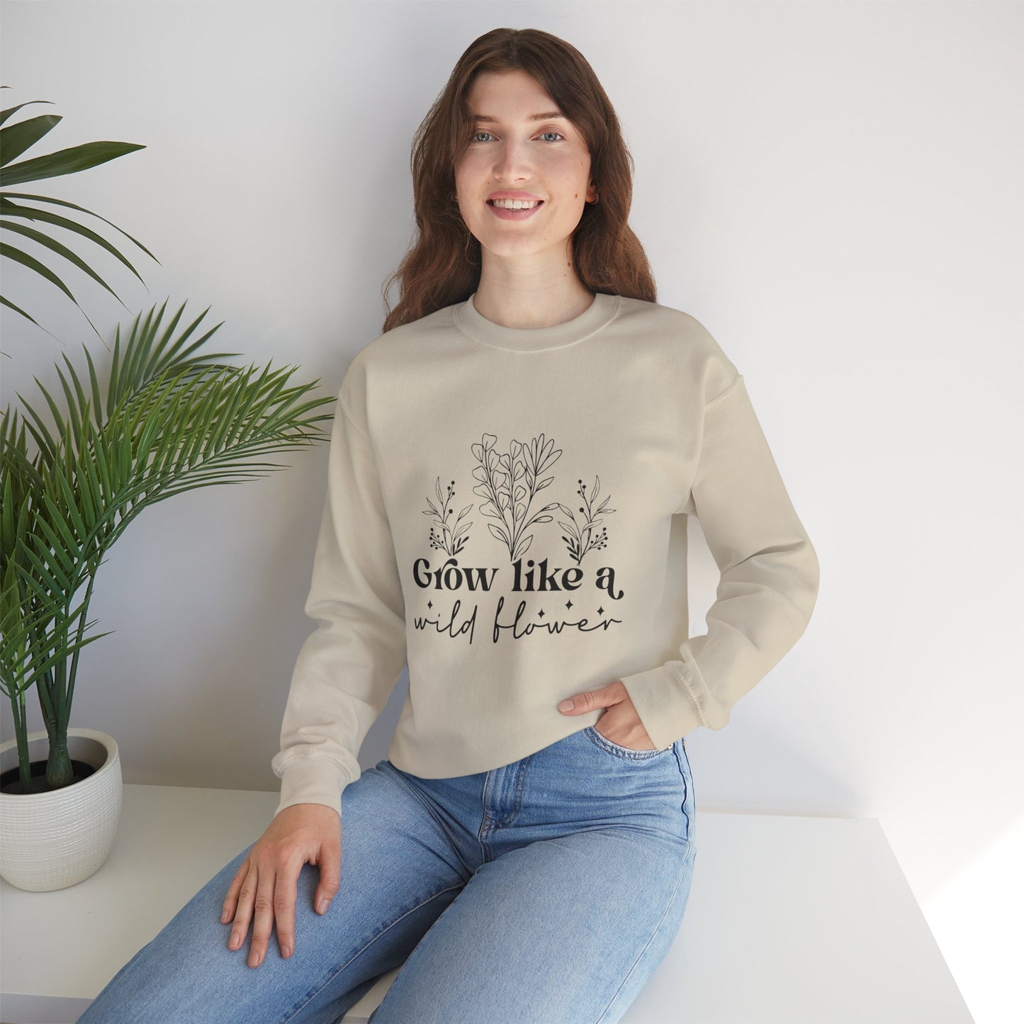 Unisex Wildflower Sweatshirt - Cozy Crewneck, Floral Design, Inspirational Gift, Spring Fashion, Nature Lover Apparel