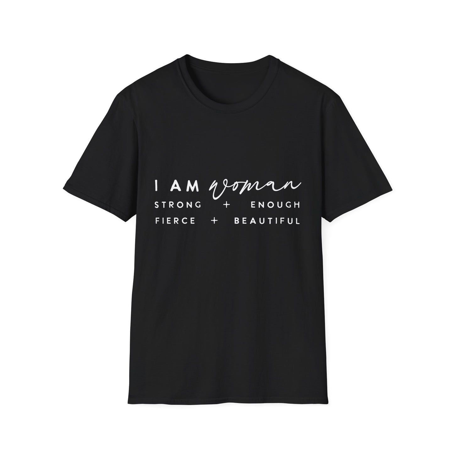Empowering Woman T-Shirt | I Am Woman Strong + Fierce + Beautiful | Gift for Her, Feminist Apparel, Casual Wear, Motivational Tee