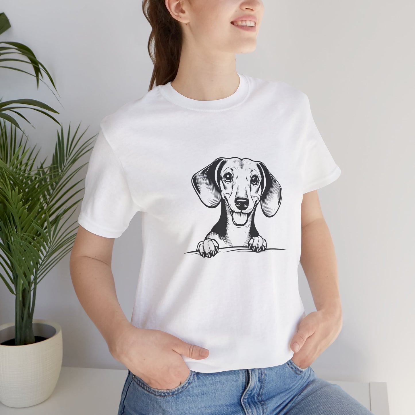 Adorable Dachshund Graphic Tee - Cute Dog Lover Shirt, Pet Owner Gift, Animal Lover Apparel, Casual Everyday Wear, Perfect for Birthdays