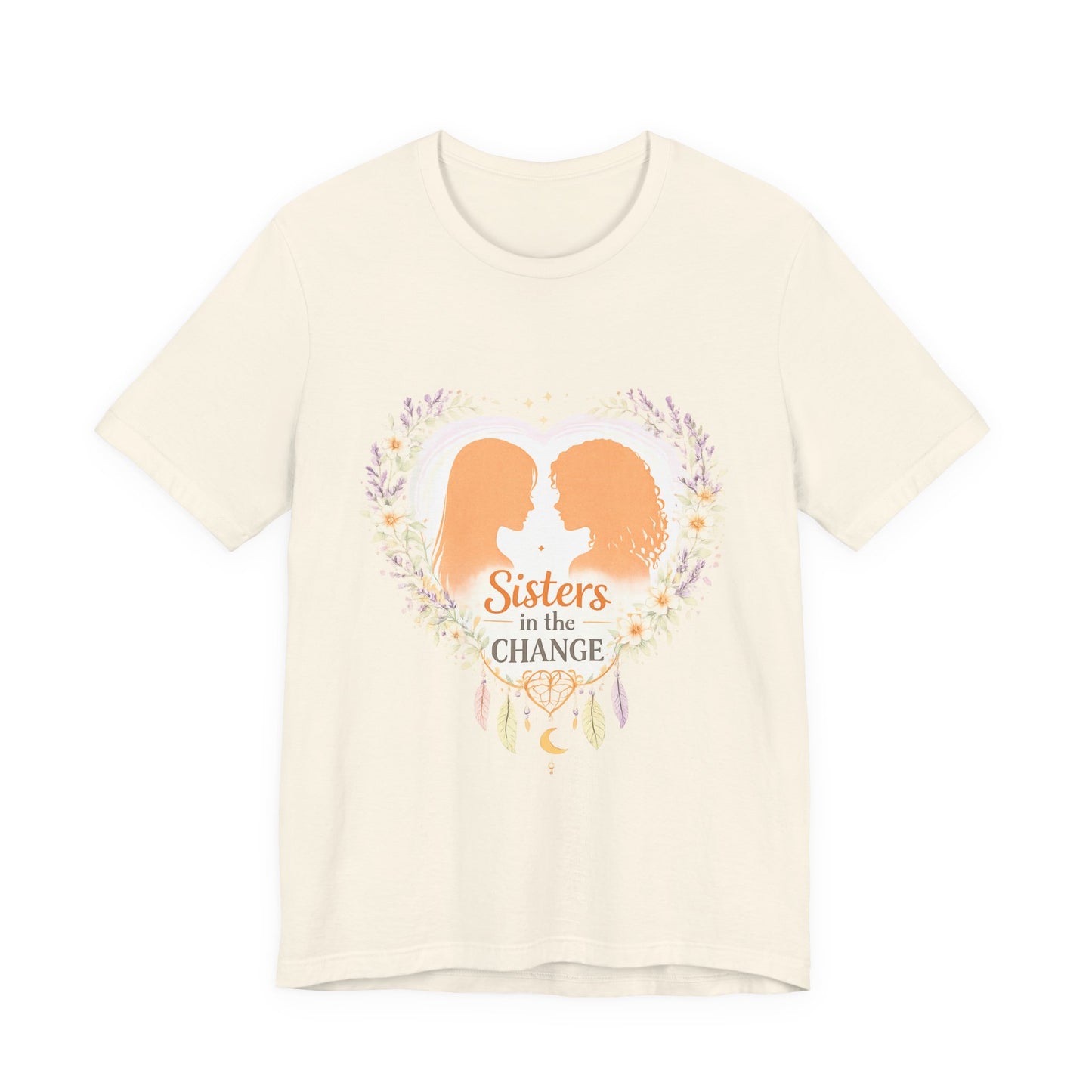 Sisters in the Change T-Shirt — Heart Silhouette Sisterhood Tee, Menopause Support Shirt