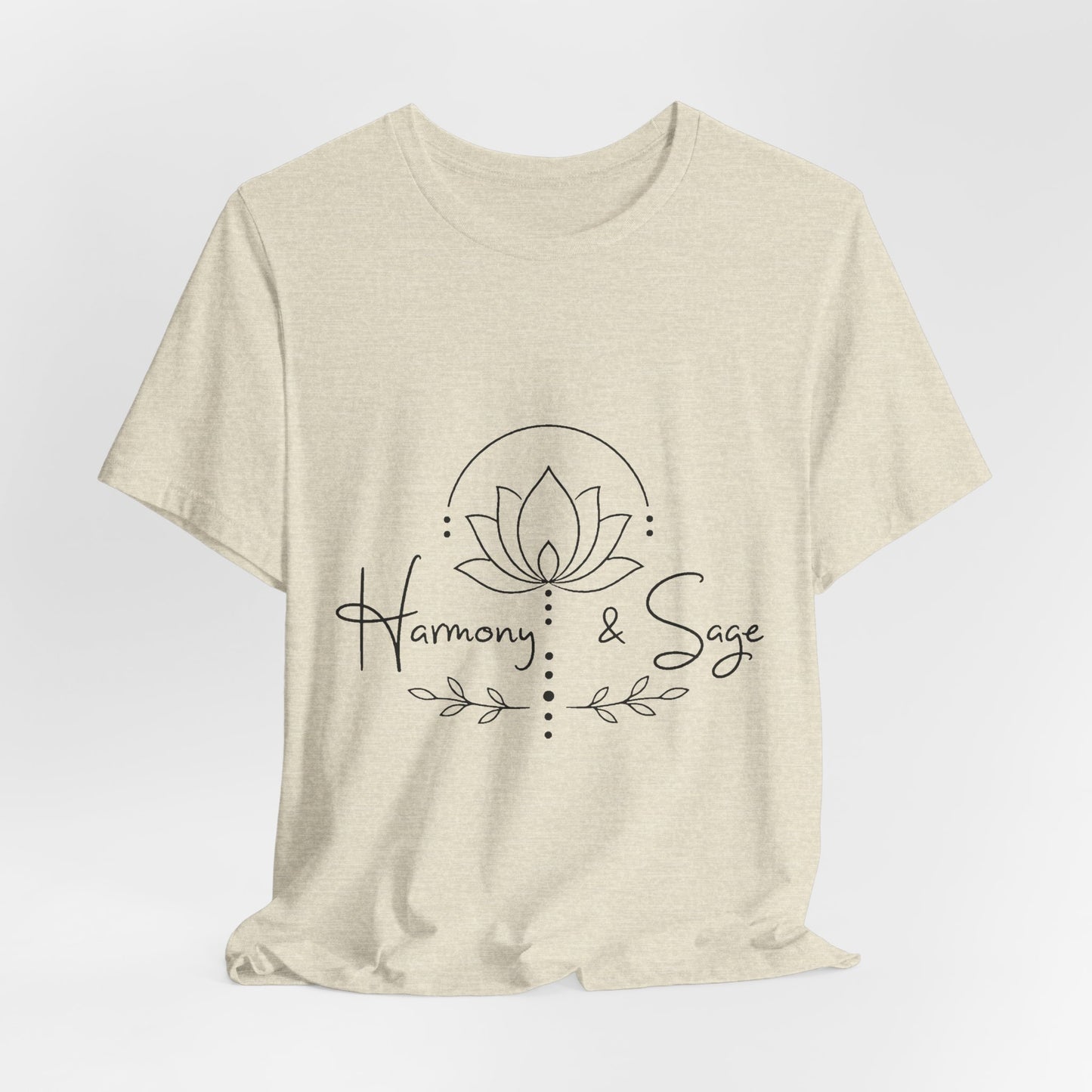 Harmony & Sage Tee — Lotus Graphic Mindful T-Shirt ("Created with Intention, Inspired by Nature")
