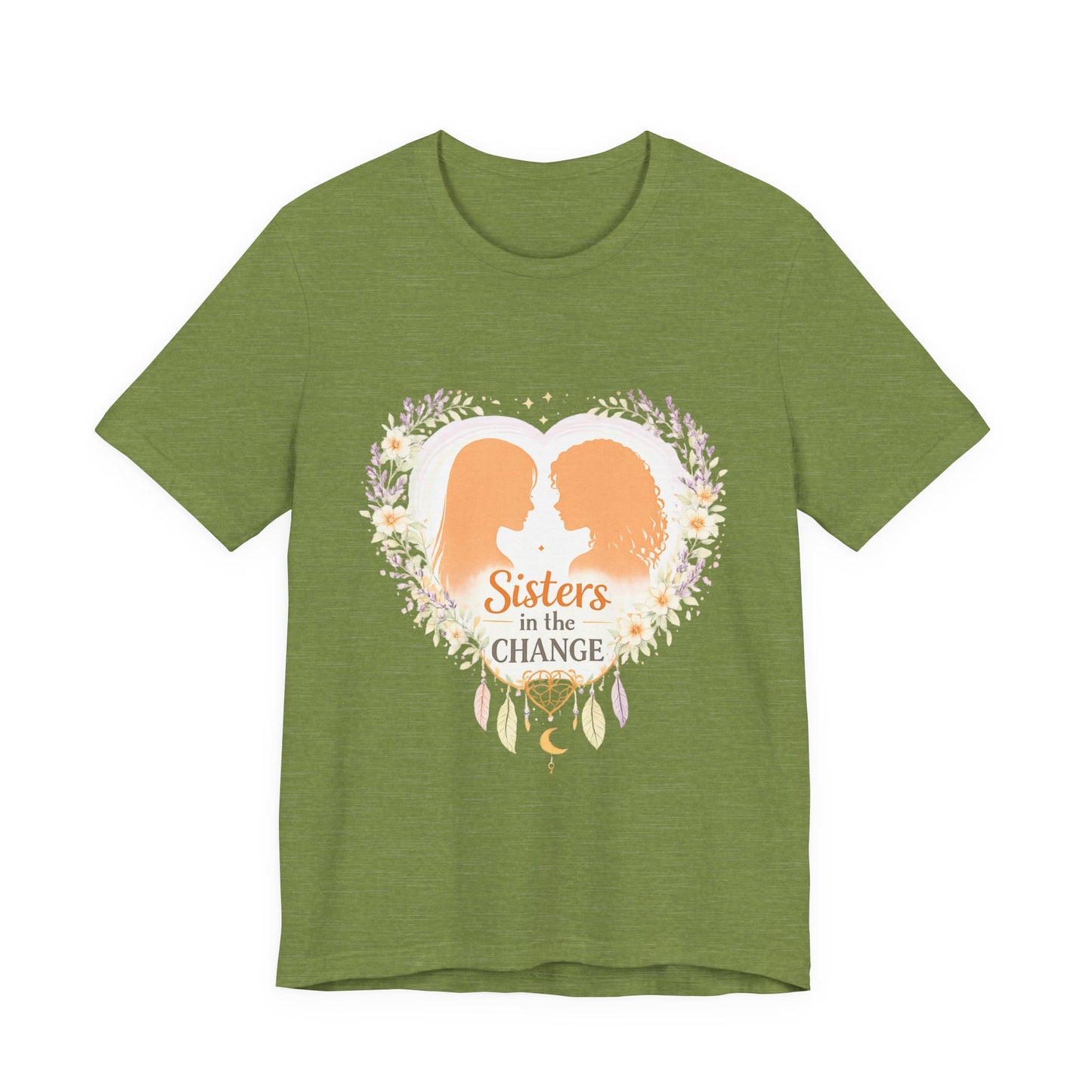 Sisters in the Change T-Shirt — Heart Silhouette Sisterhood Tee, Menopause Support Shirt