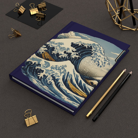 Hardcover Journal — 'Great Wave' Japanese Wave Art Notebook