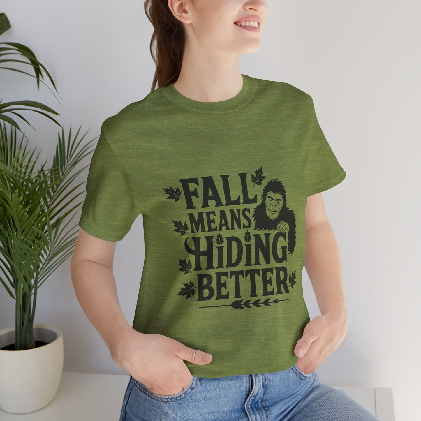 Fall-Themed Unisex Tee - Perfect for Autumn, Halloween, Sasquatch Lovers, Casual Wear, Gift Ideas
