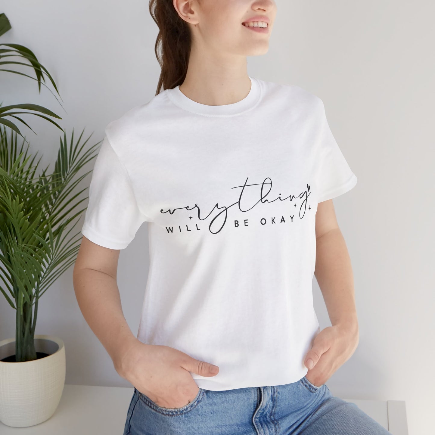Everything Will Be Okay Tee, Inspirational Tee, Positive Message T-Shirt, Gift for Friends, Self-Care Shirt, Motivational Clothing