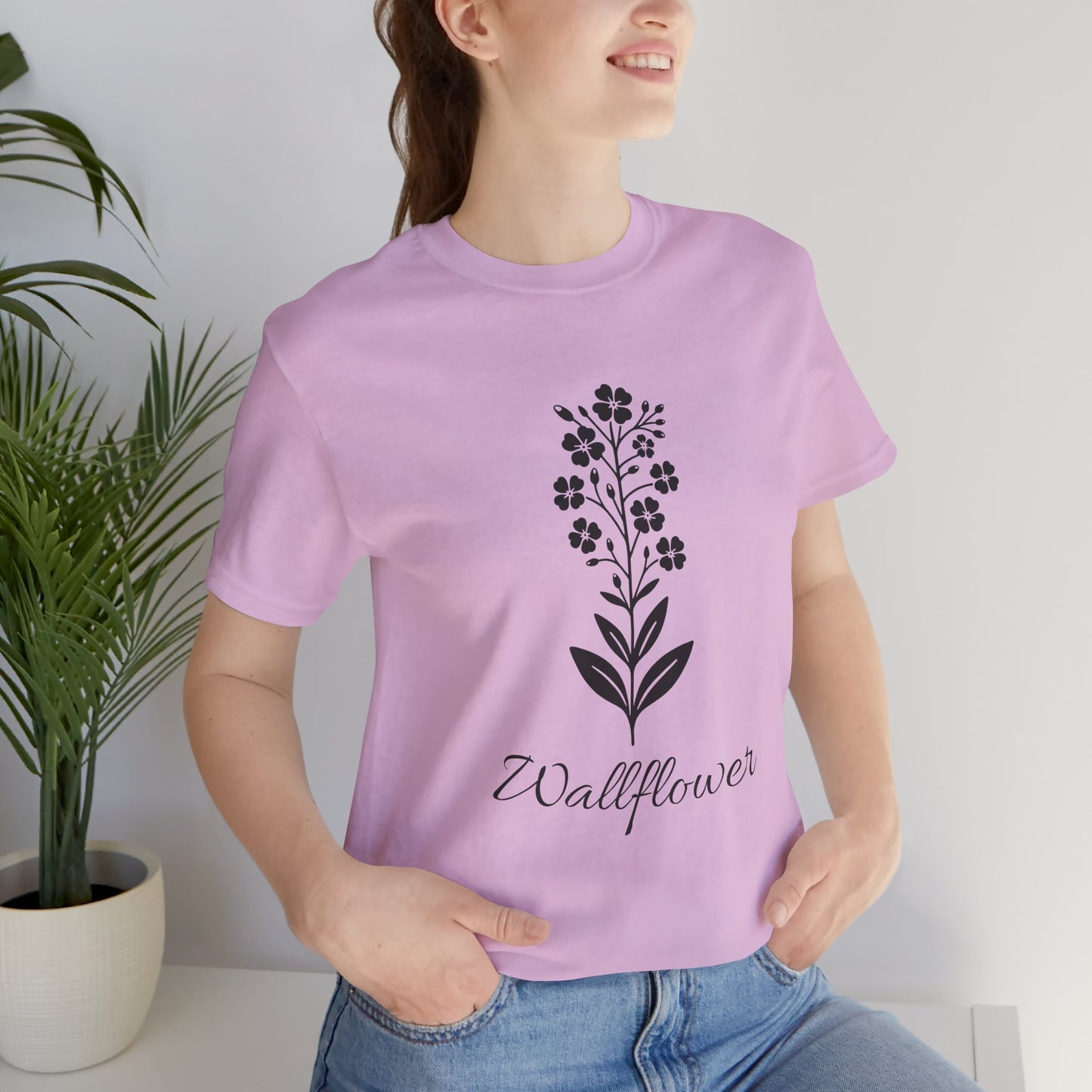 Wallflower Unisex Short Sleeve Tee - Botanical Graphic Shirt, Nature Lover Gift, Casual Wear, Eco-Friendly Fashion, Spring Outfit