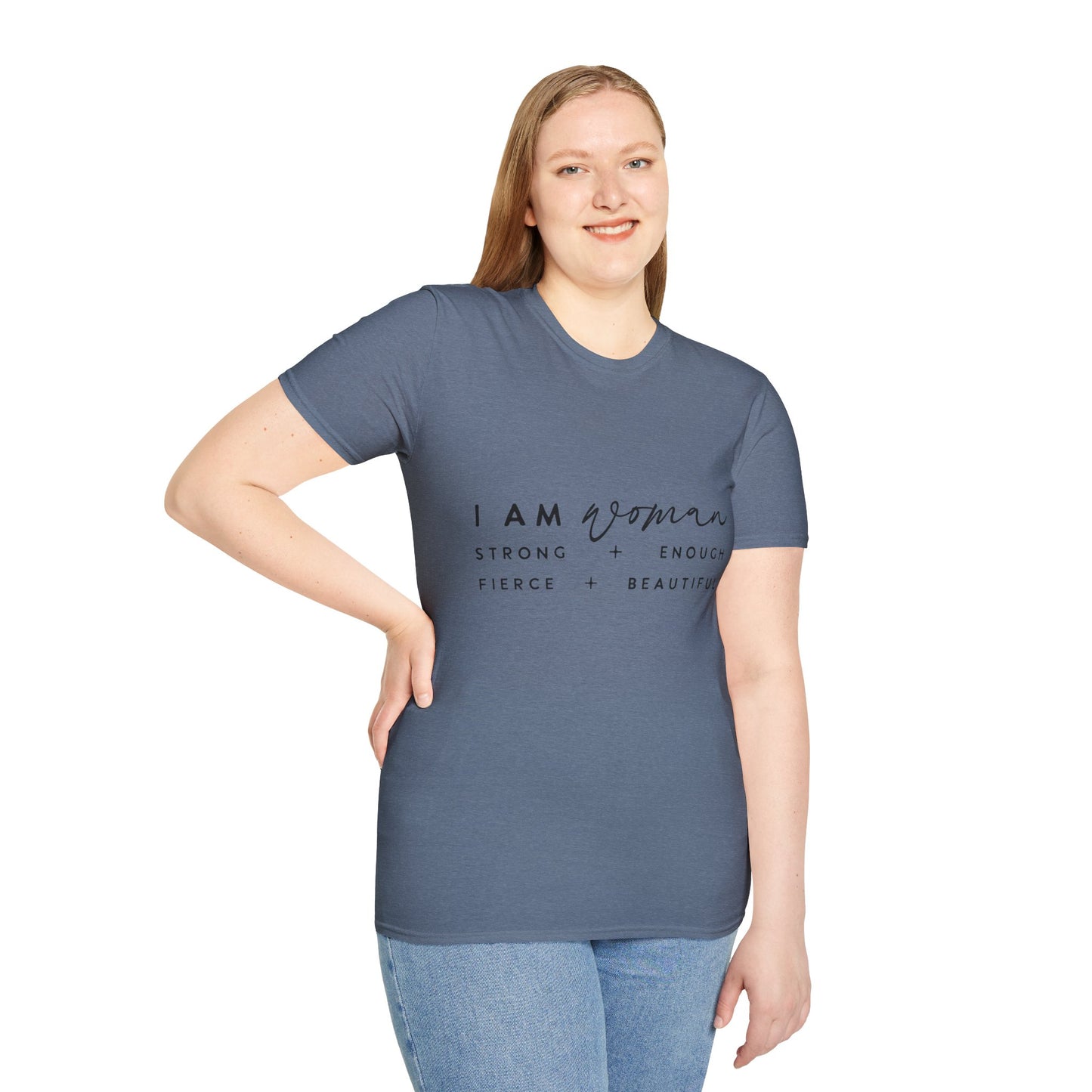 Empowering Woman T-Shirt | I Am Woman Strong + Fierce + Beautiful | Gift for Her, Feminist Apparel, Casual Wear, Motivational Tee