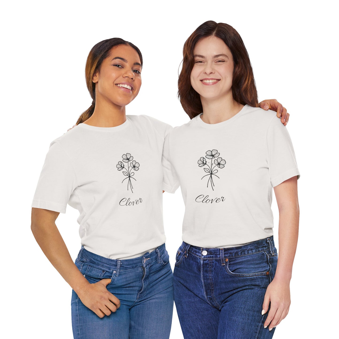 Clover Floral Short Sleeve Tee - Nature Lover Shirt, Casual Wear, Gift for Friends, Cute Tee, Spring Outfit