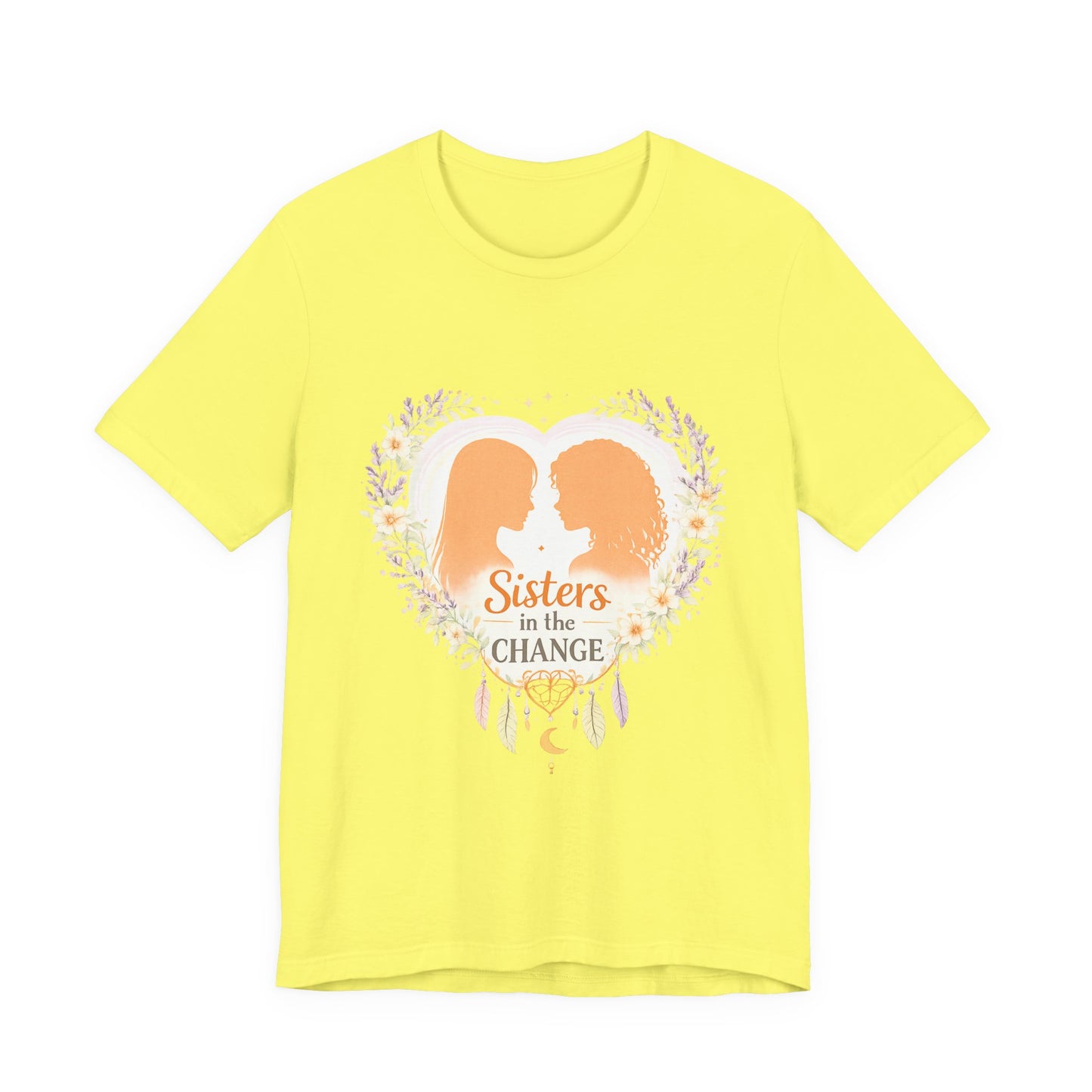 Sisters in the Change T-Shirt — Heart Silhouette Sisterhood Tee, Menopause Support Shirt