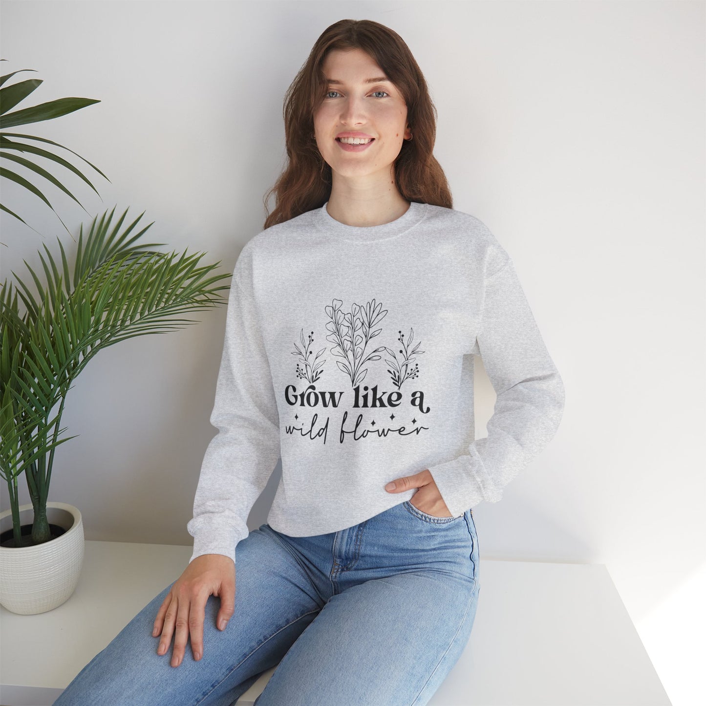 Unisex Wildflower Sweatshirt - Cozy Crewneck, Floral Design, Inspirational Gift, Spring Fashion, Nature Lover Apparel