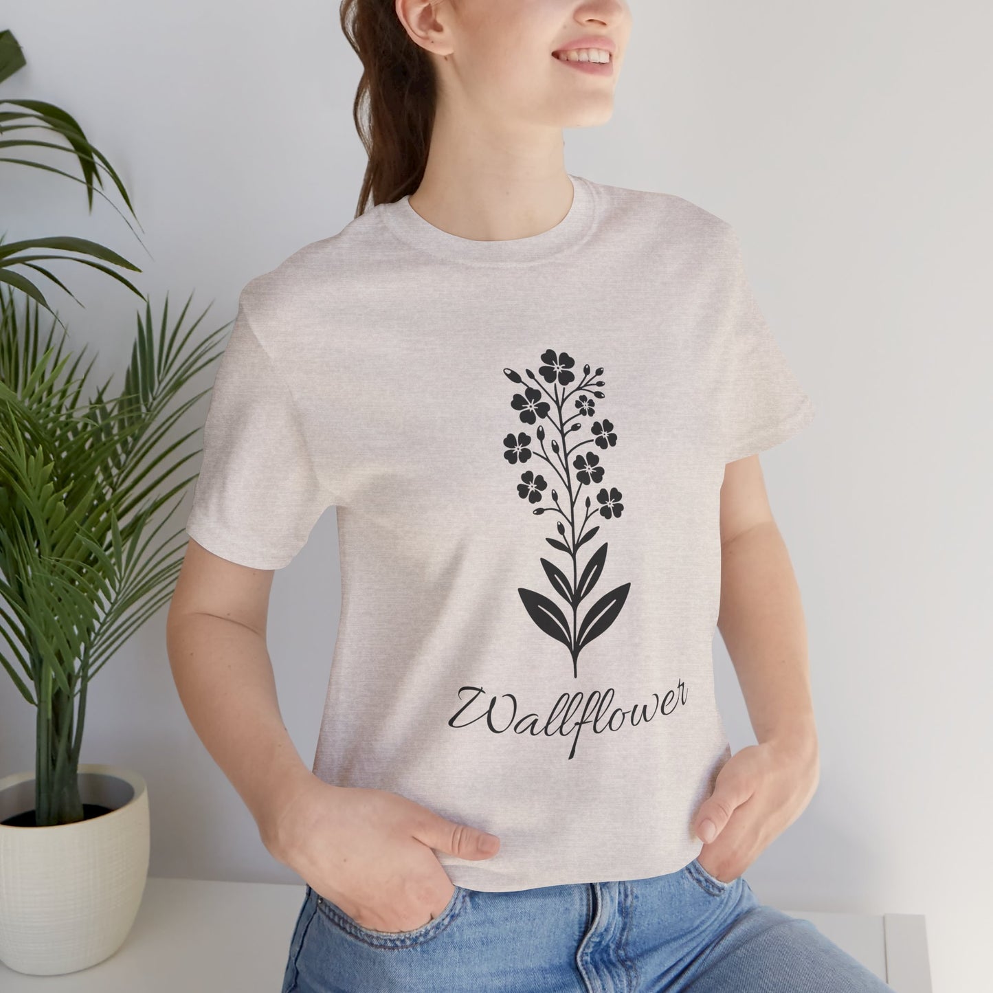Wallflower Unisex Short Sleeve Tee - Botanical Graphic Shirt, Nature Lover Gift, Casual Wear, Eco-Friendly Fashion, Spring Outfit