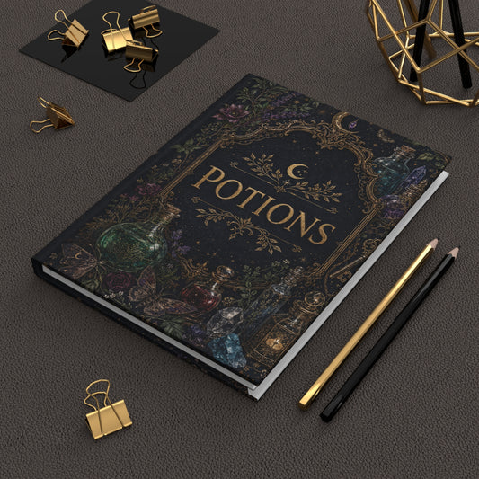 Potions Hardcover Journal — Witchy Apothecary Notebook for Spellwork & Potion Recipes