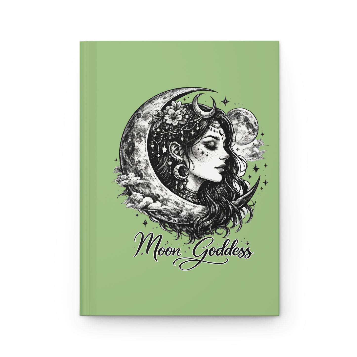 Moon Goddess Hardcover Journal – Celestial Moon Phase Notebook for Witches & Spiritual Journaling